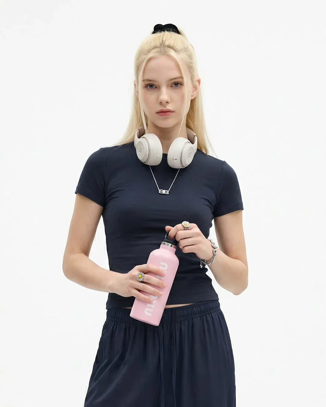 High-Stretch Cropped Fitted T-Shirt