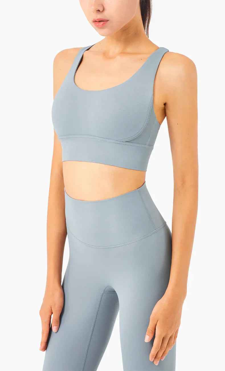 Cross-Back Sculpting Sports Bra