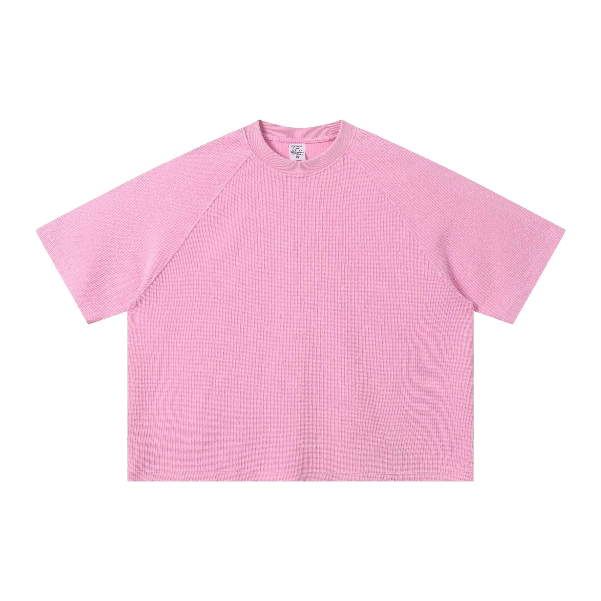 Boxy Washed Waffle Raglan T-Shirt
