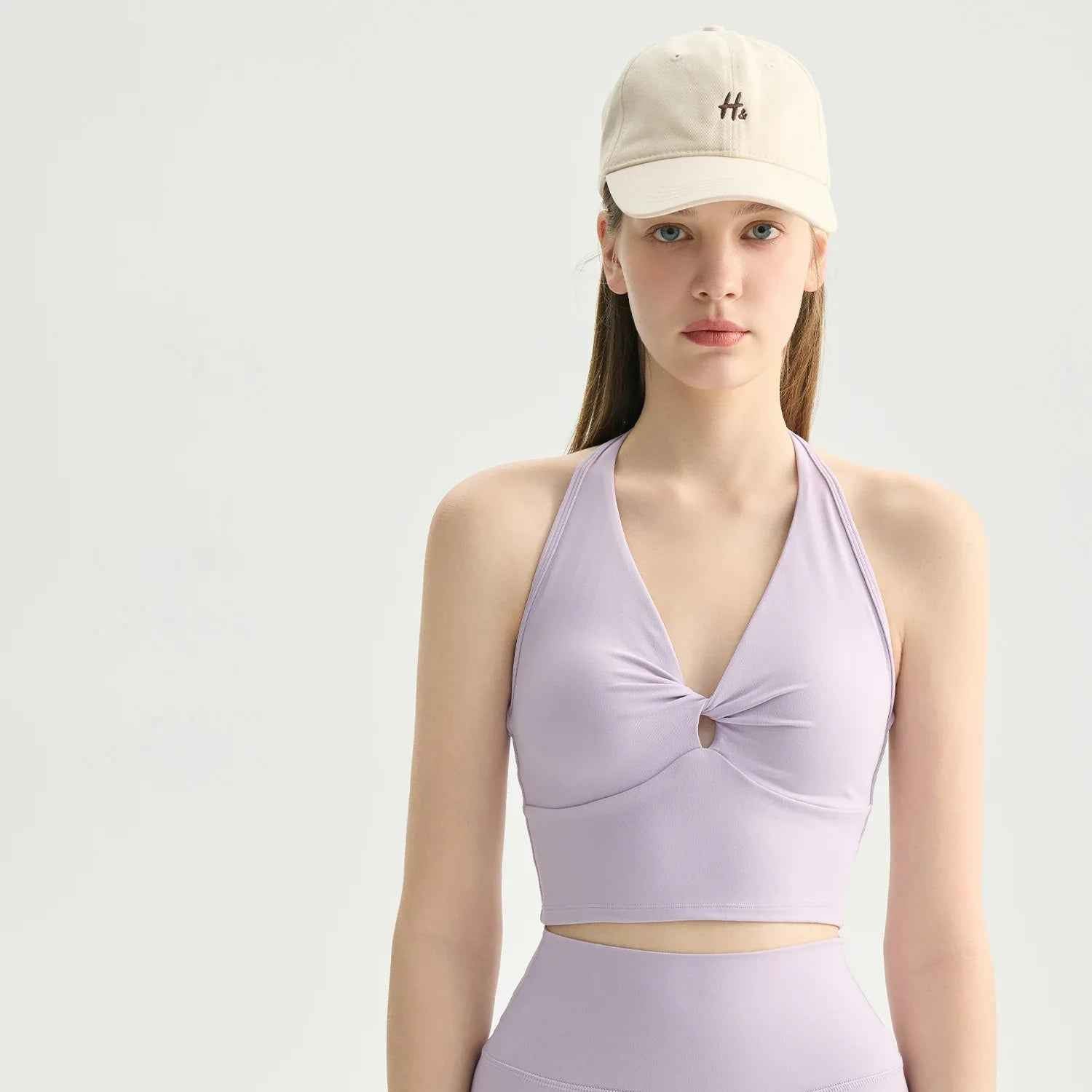 Twist Halter V-Neck Yoga Sports Bra