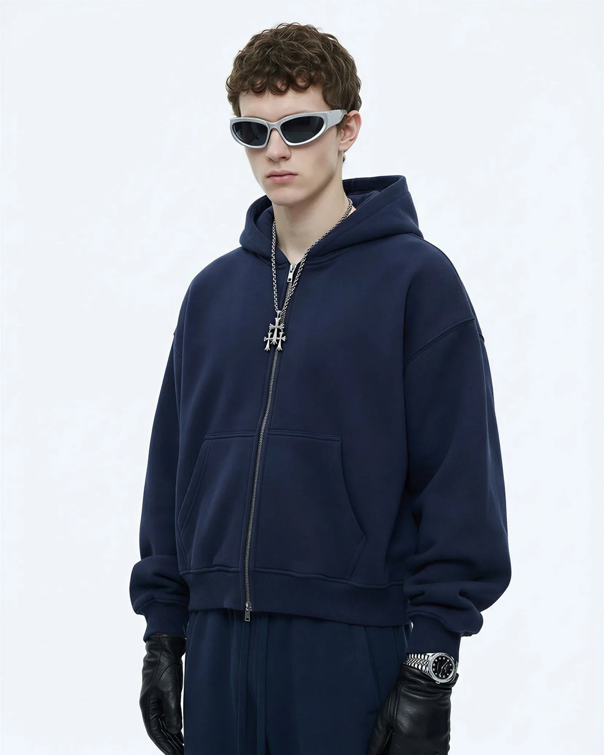 Men’s Double Zipper Oversized Jacket