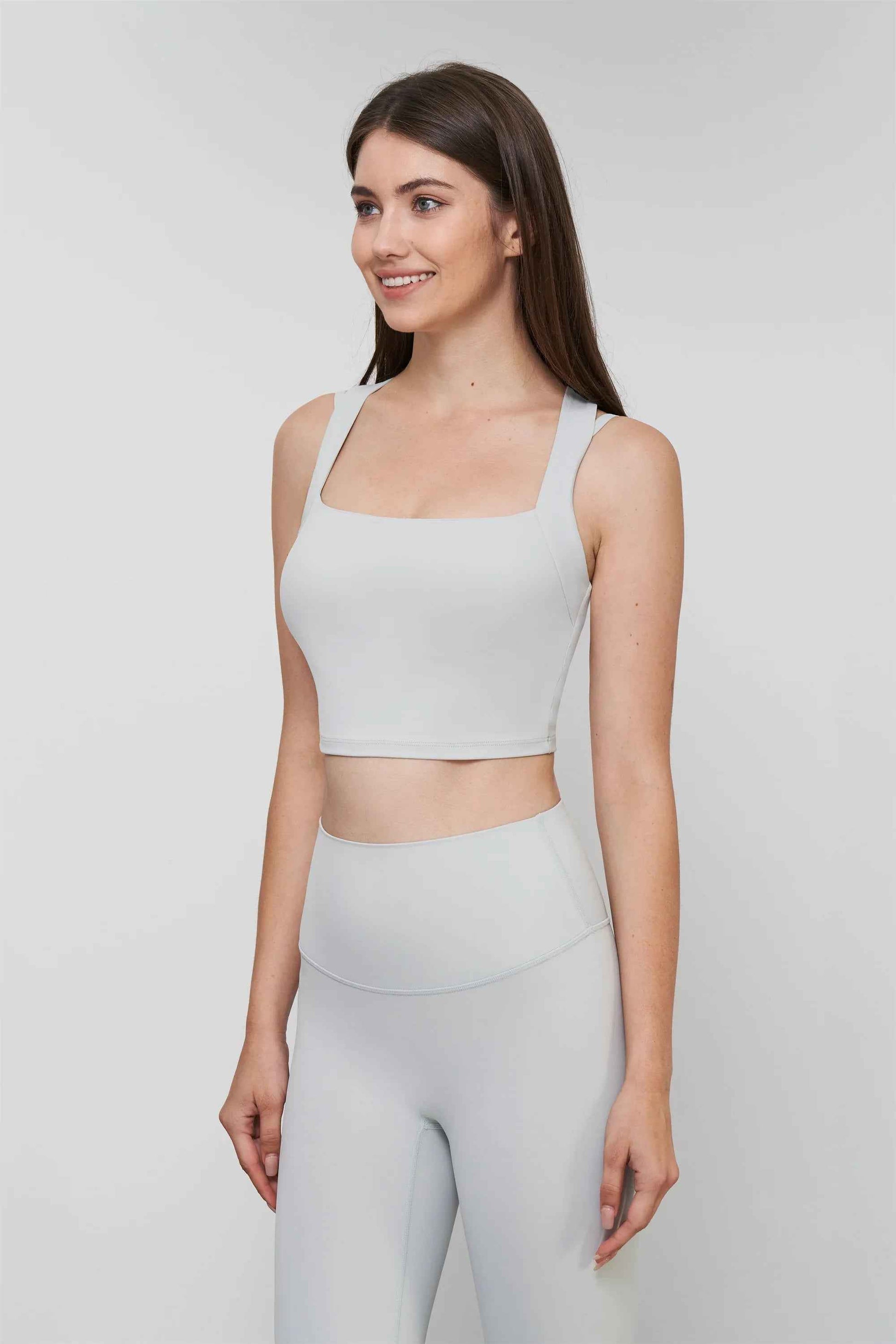 Bare-Feel Cross-Back Yoga Sports Bra