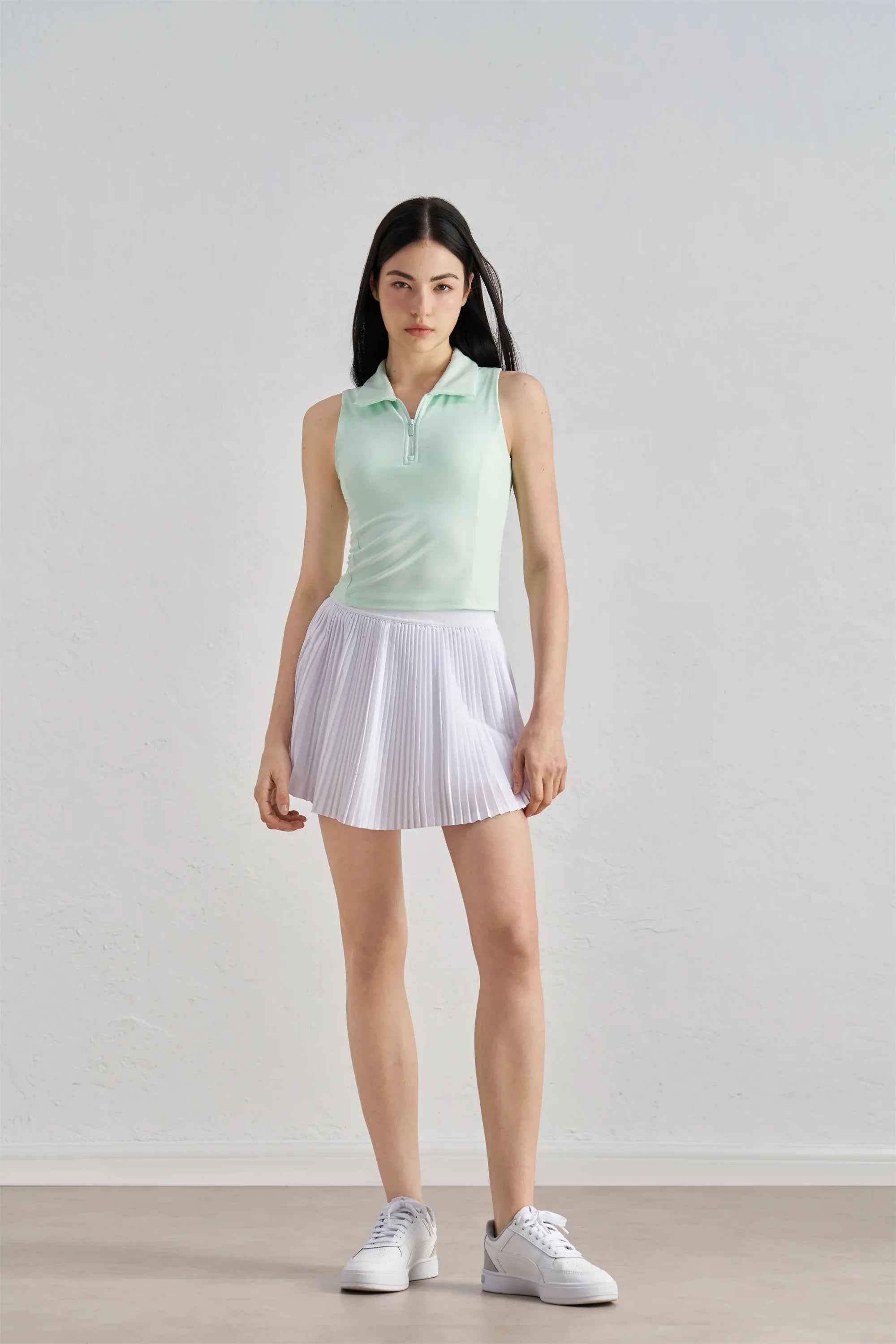 High-Waist Tennis Skirt with Inner Shorts