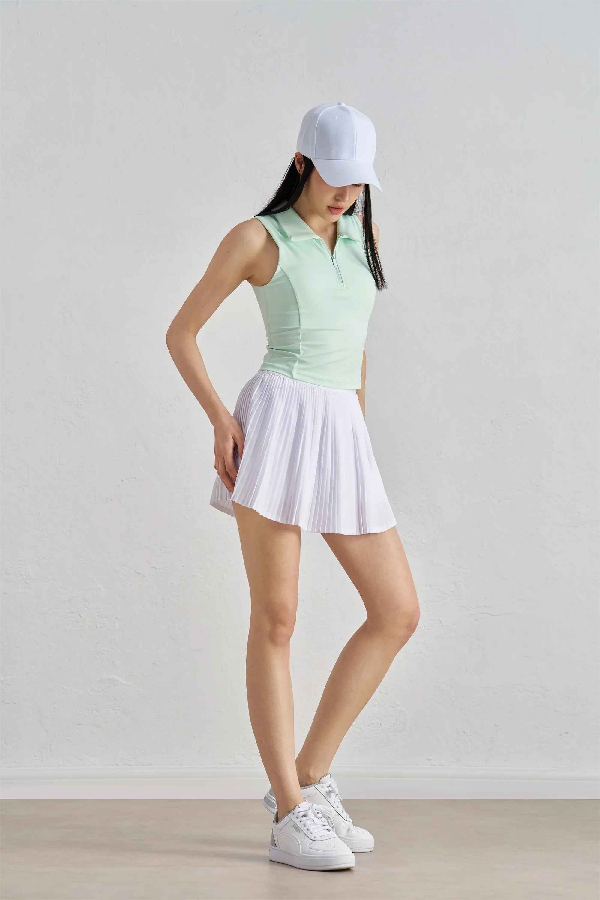 High-Waist Tennis Skirt with Inner Shorts