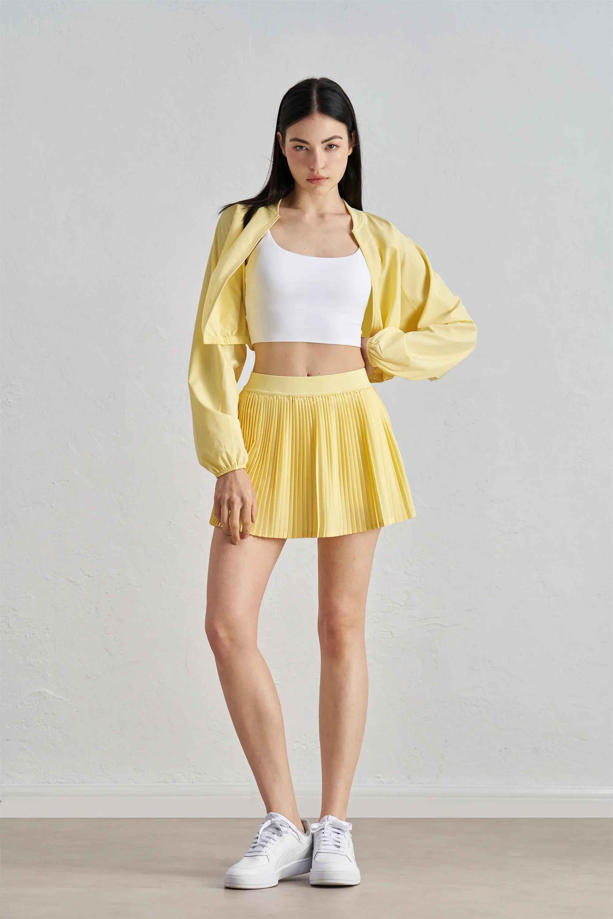 High-Waist Tennis Skirt with Inner Shorts