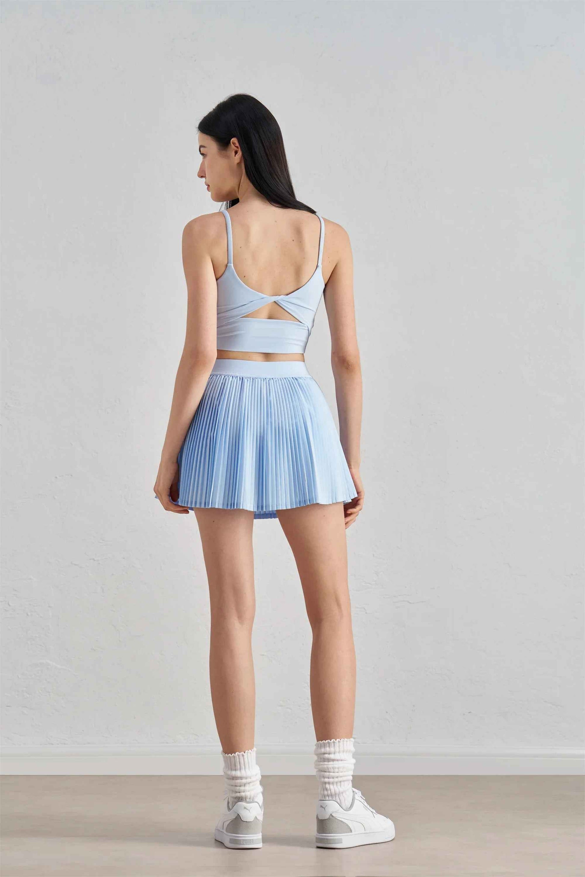 High-Waist Tennis Skirt with Inner Shorts