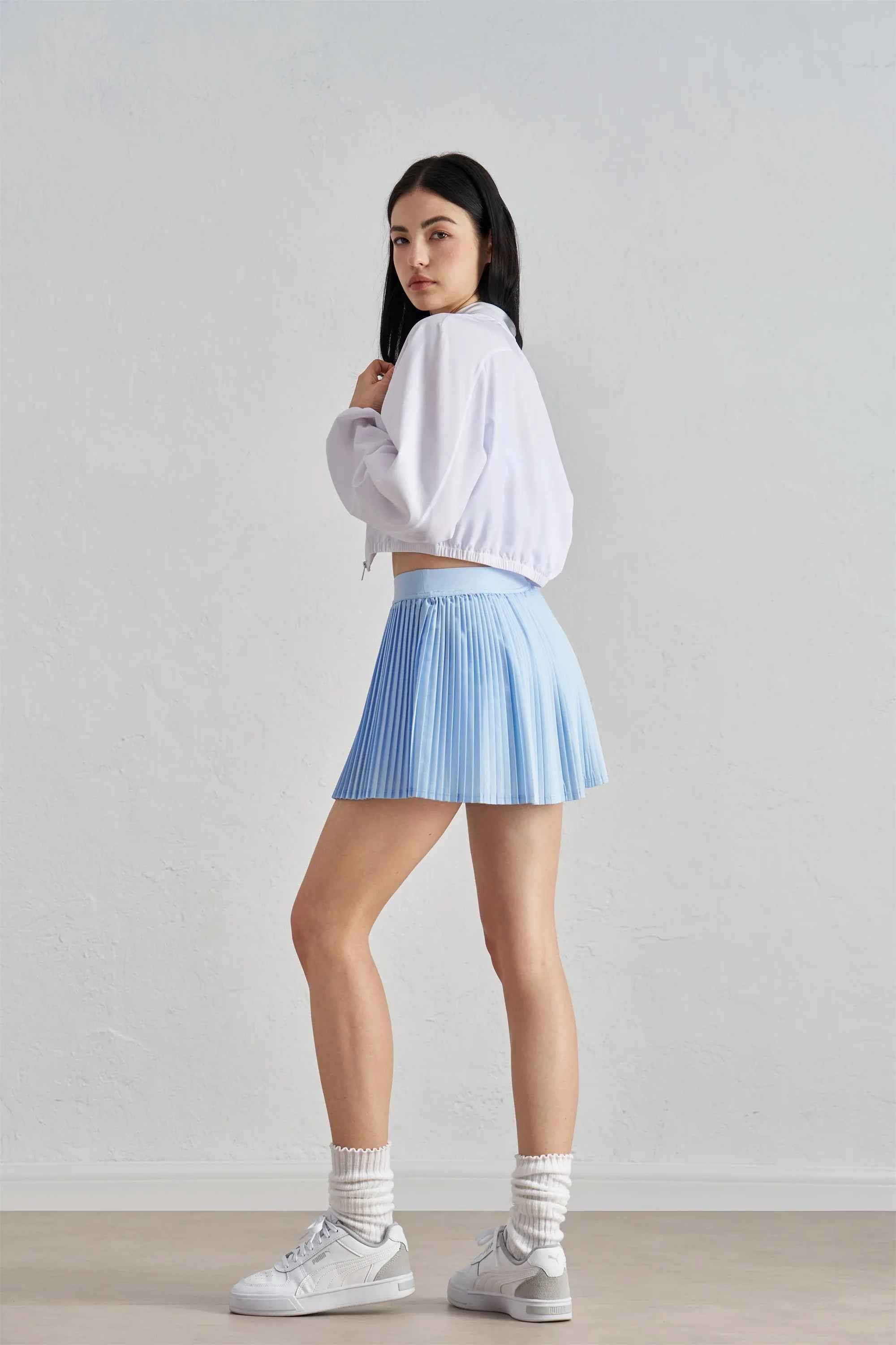 High-Waist Tennis Skirt with Inner Shorts