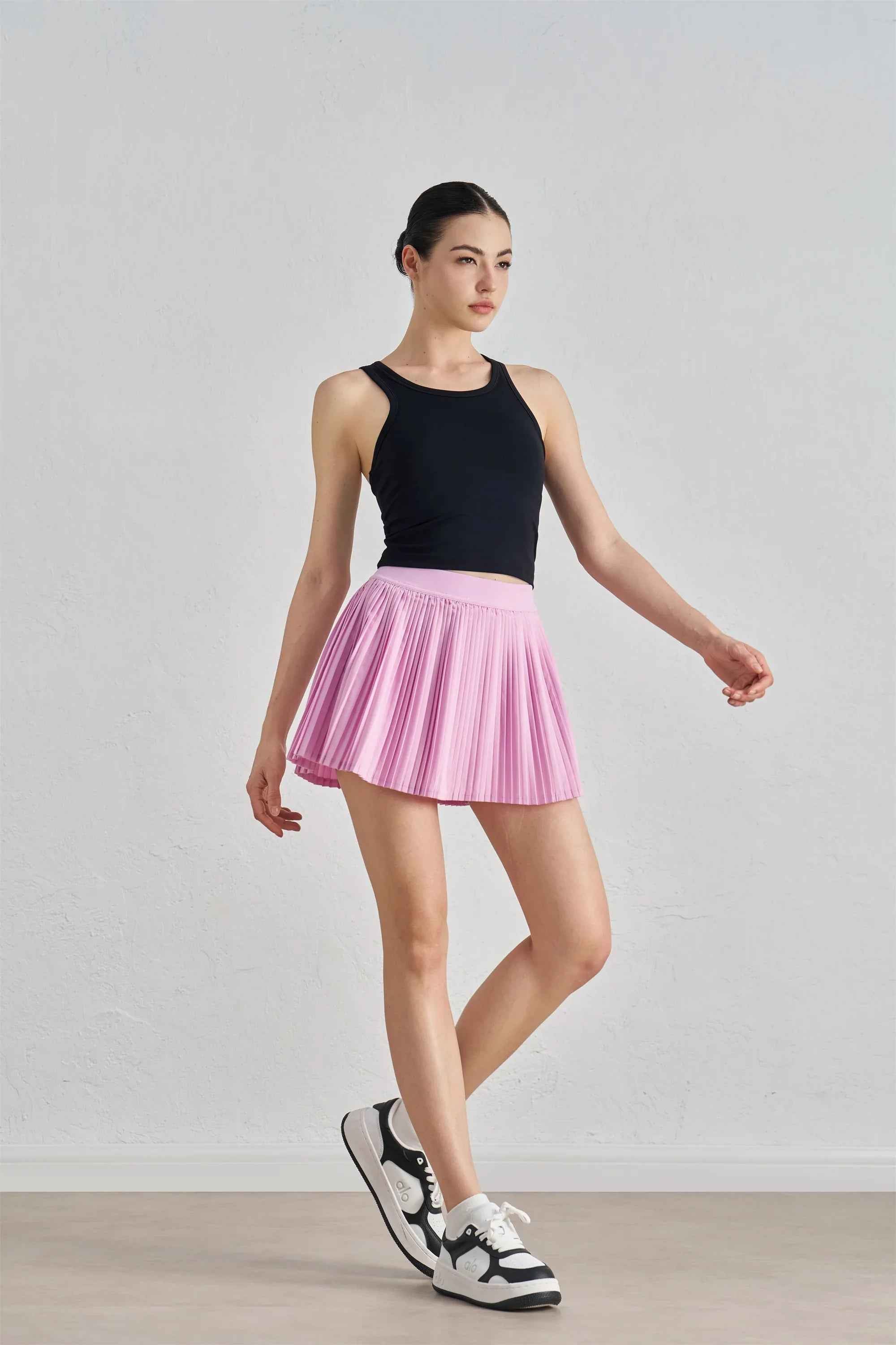 High-Waist Tennis Skirt with Inner Shorts