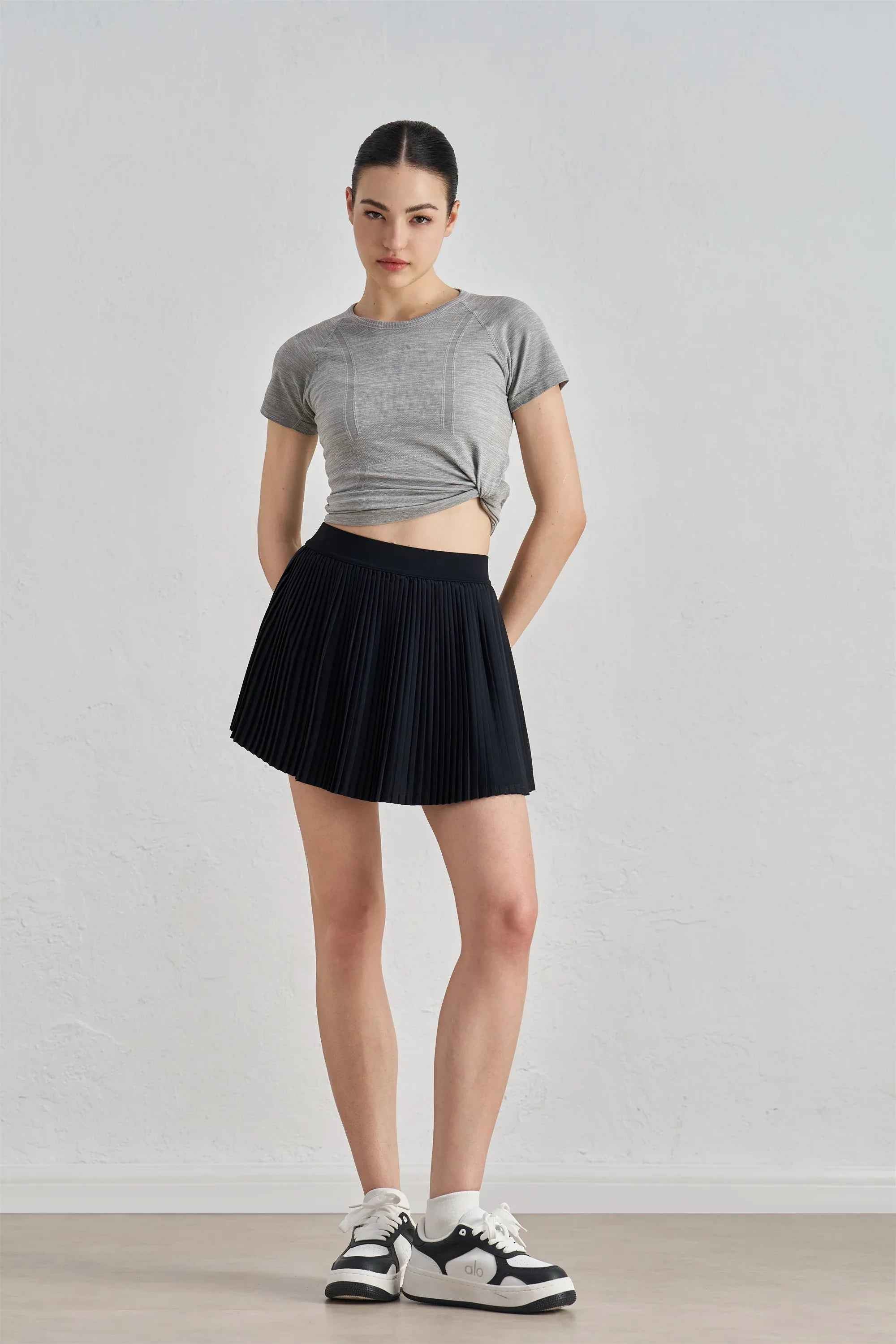 High-Waist Tennis Skirt with Inner Shorts