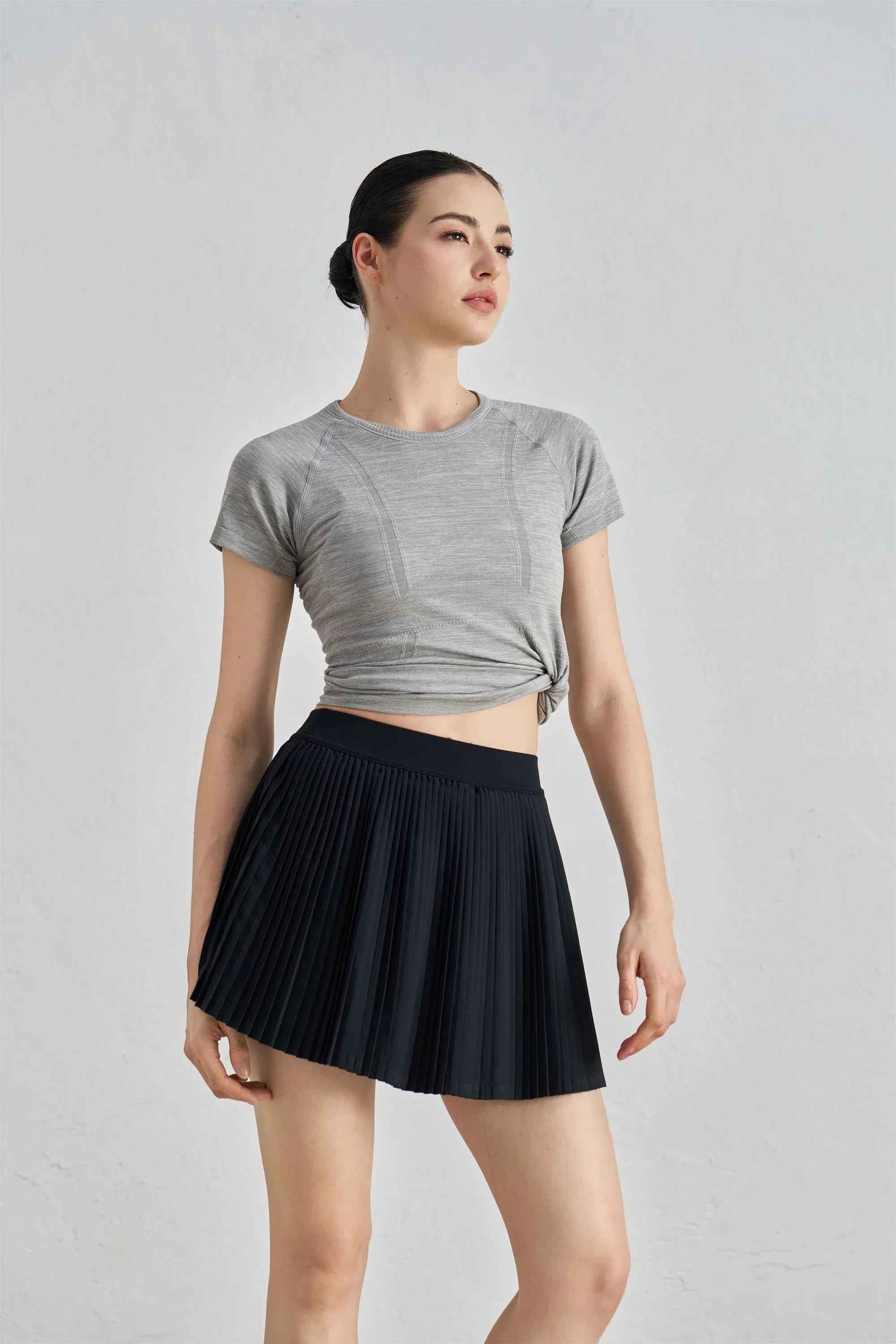 High-Waist Tennis Skirt with Inner Shorts
