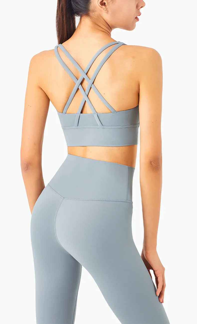 Cross-Back Sculpting Sports Bra