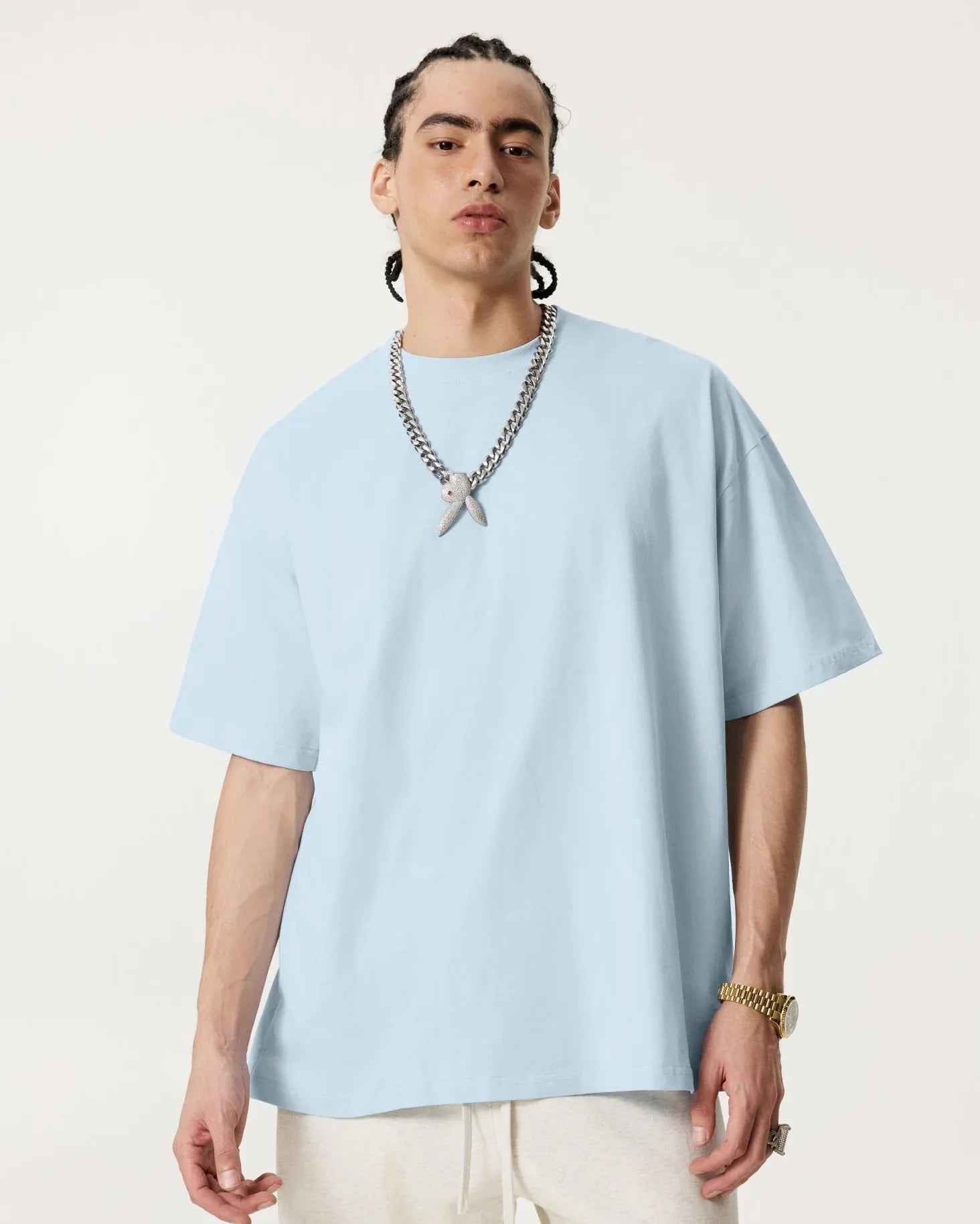 Men's Solid Color Loose Fit T-Shirt
