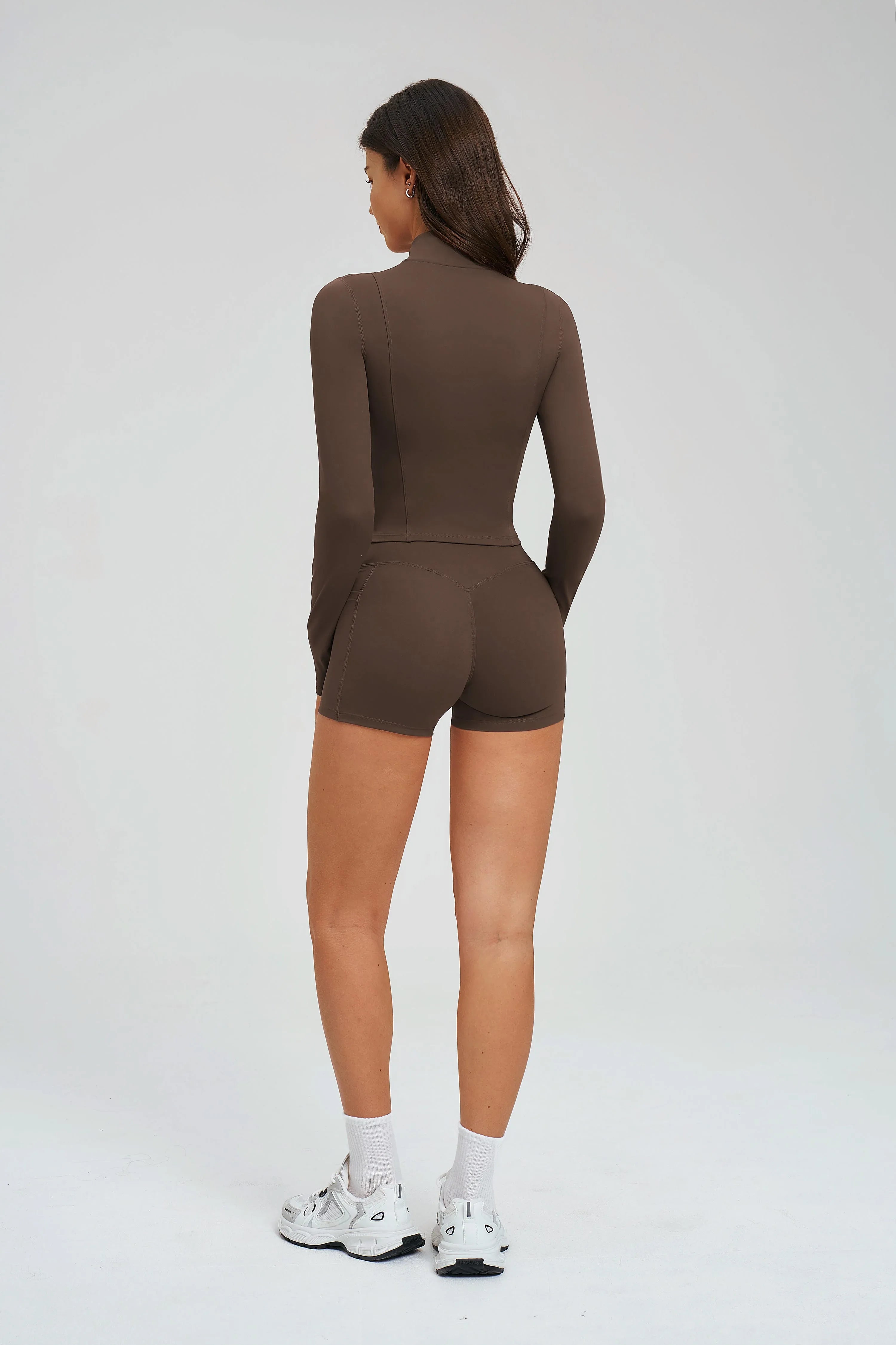 Stand-Collar Zip-Up Yoga Jacket