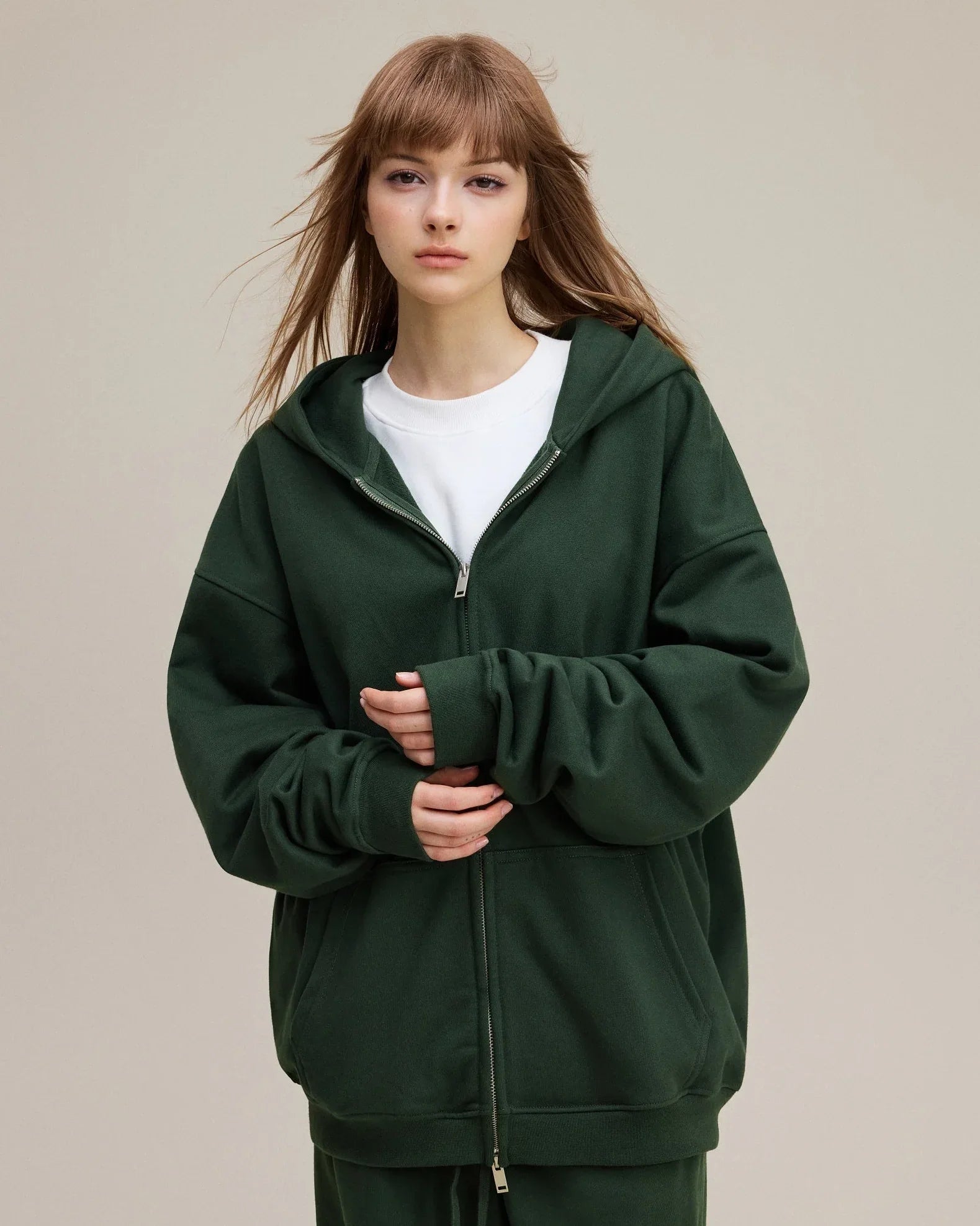 Double Zipper Oversized Hoodie