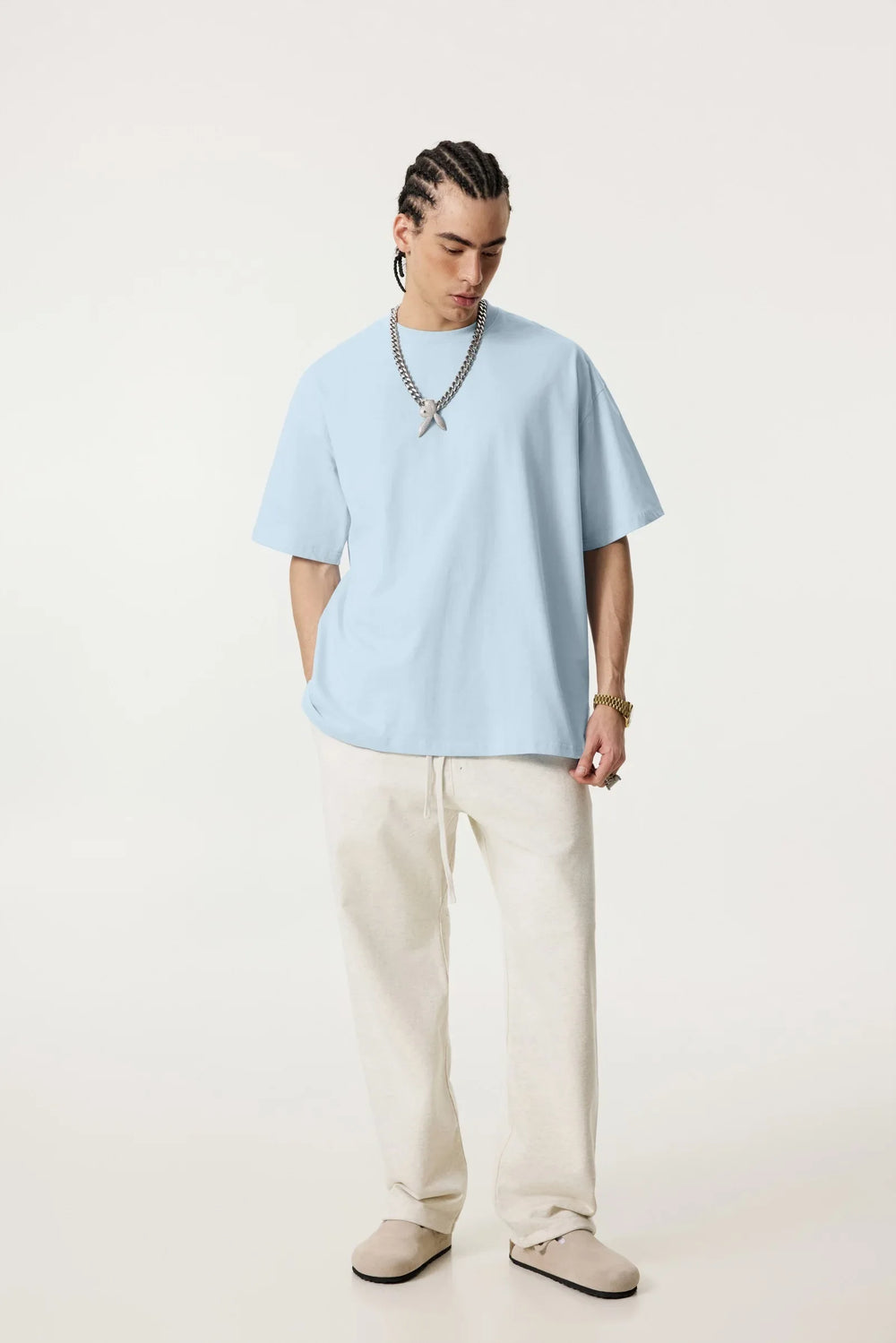 Men's Solid Color Loose Fit T-Shirt