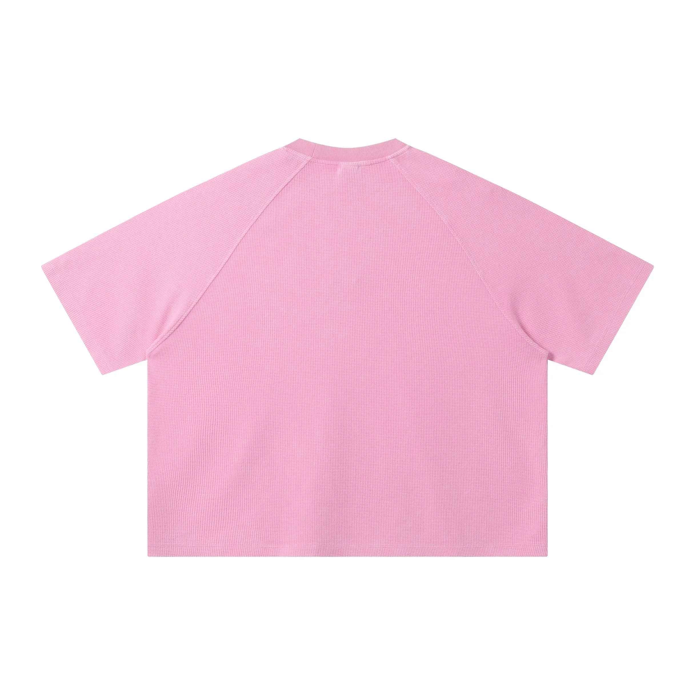 Boxy Washed Waffle Raglan T-Shirt