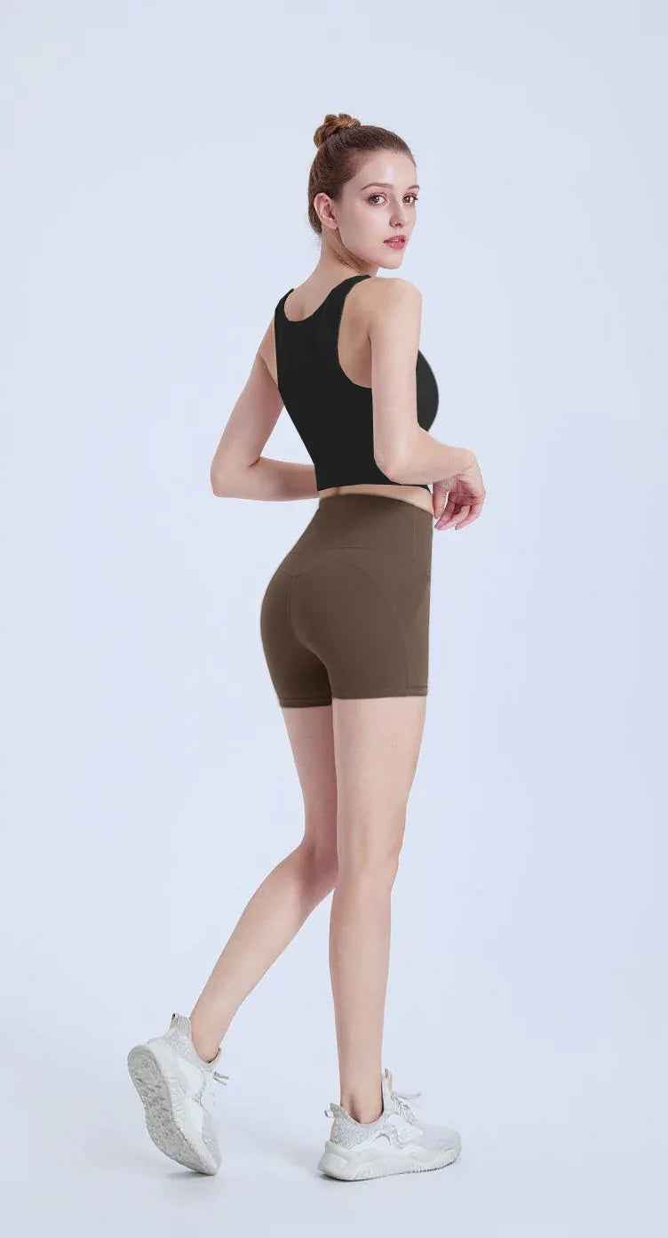 High-Waisted Peach Lift Yoga Shorts