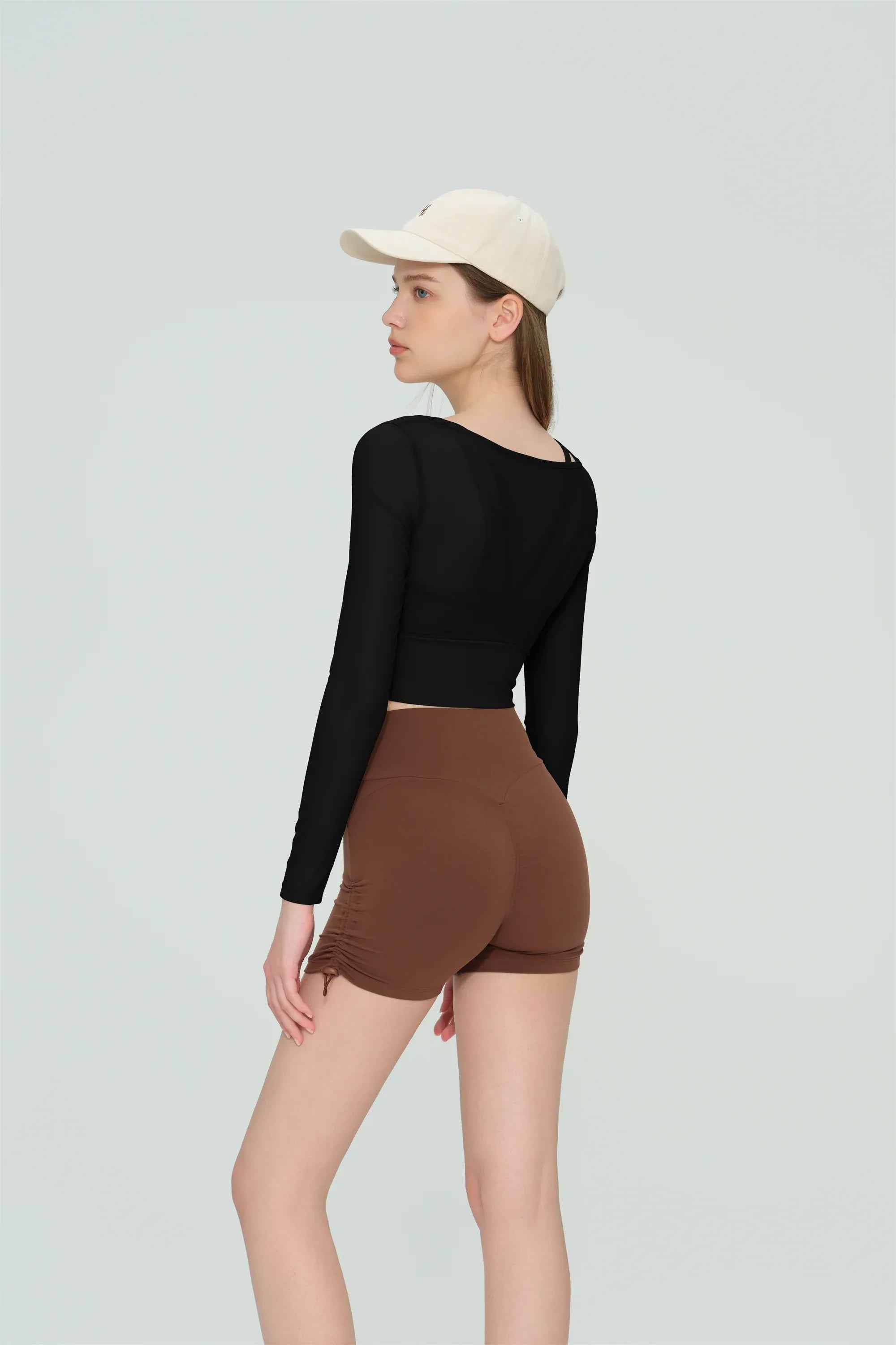 Mesh Panel Long Sleeve Yoga Top
