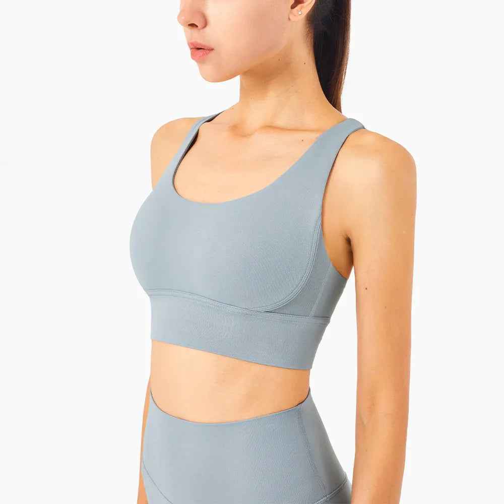 Cross-Back Sculpting Sports Bra
