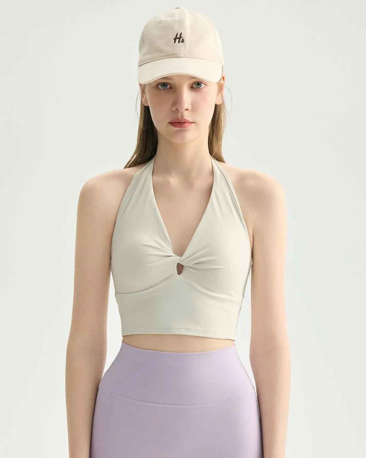 Twist Halter V-Neck Yoga Sports Bra