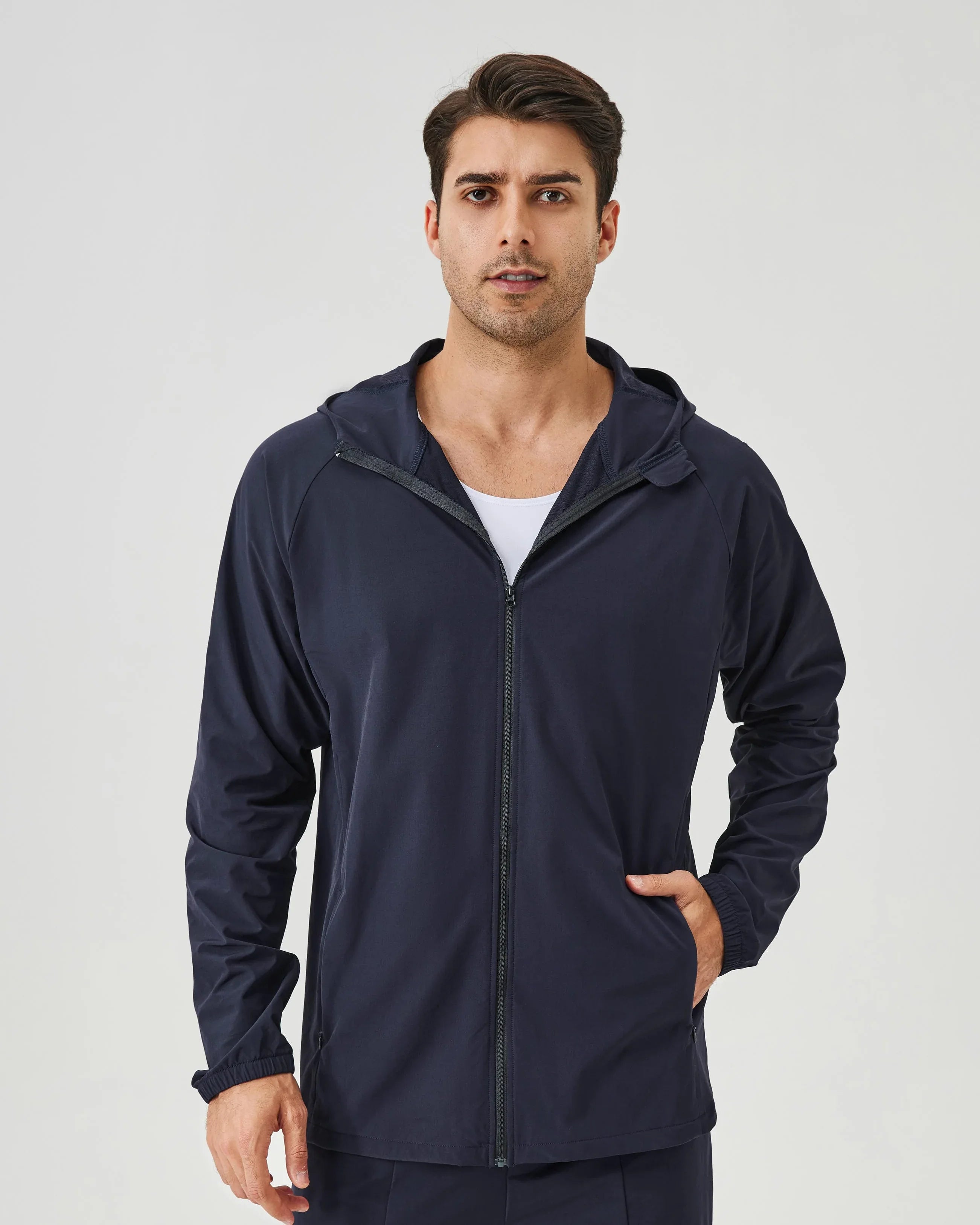 Men's Zip-Up Hooded Jacket