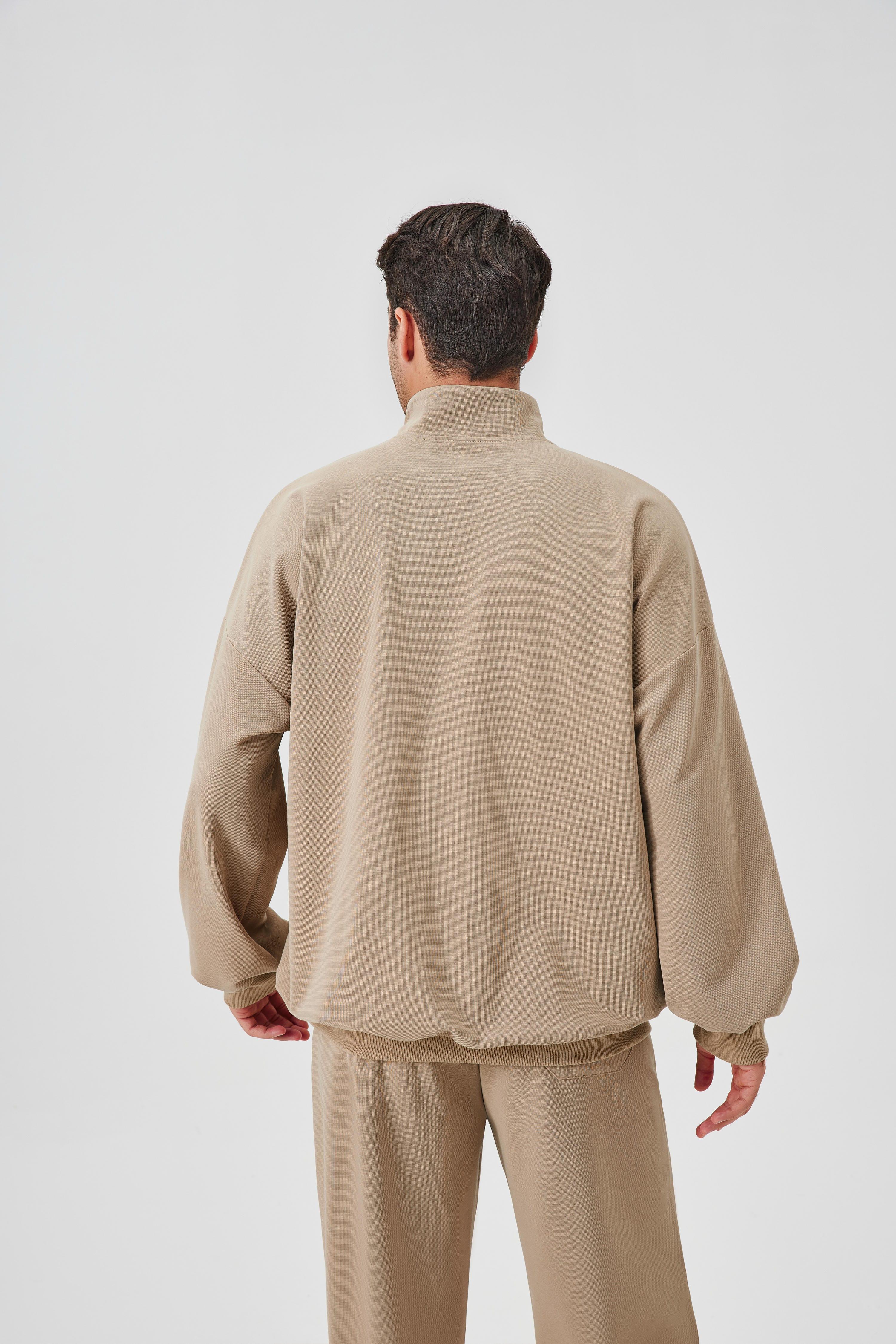 Men's Half-Zip Stand-Collar Hoodie