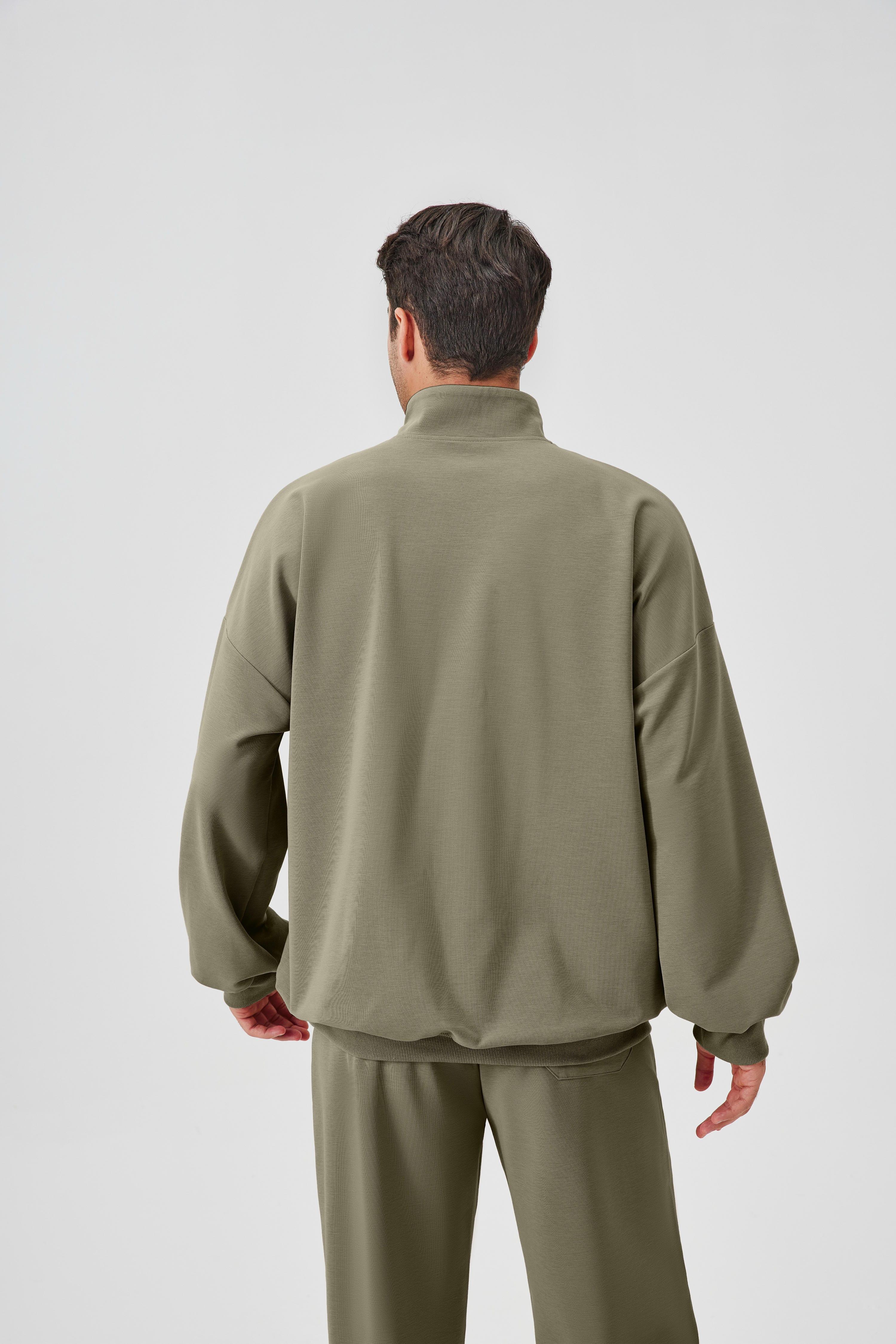 Men's Half-Zip Stand-Collar Hoodie