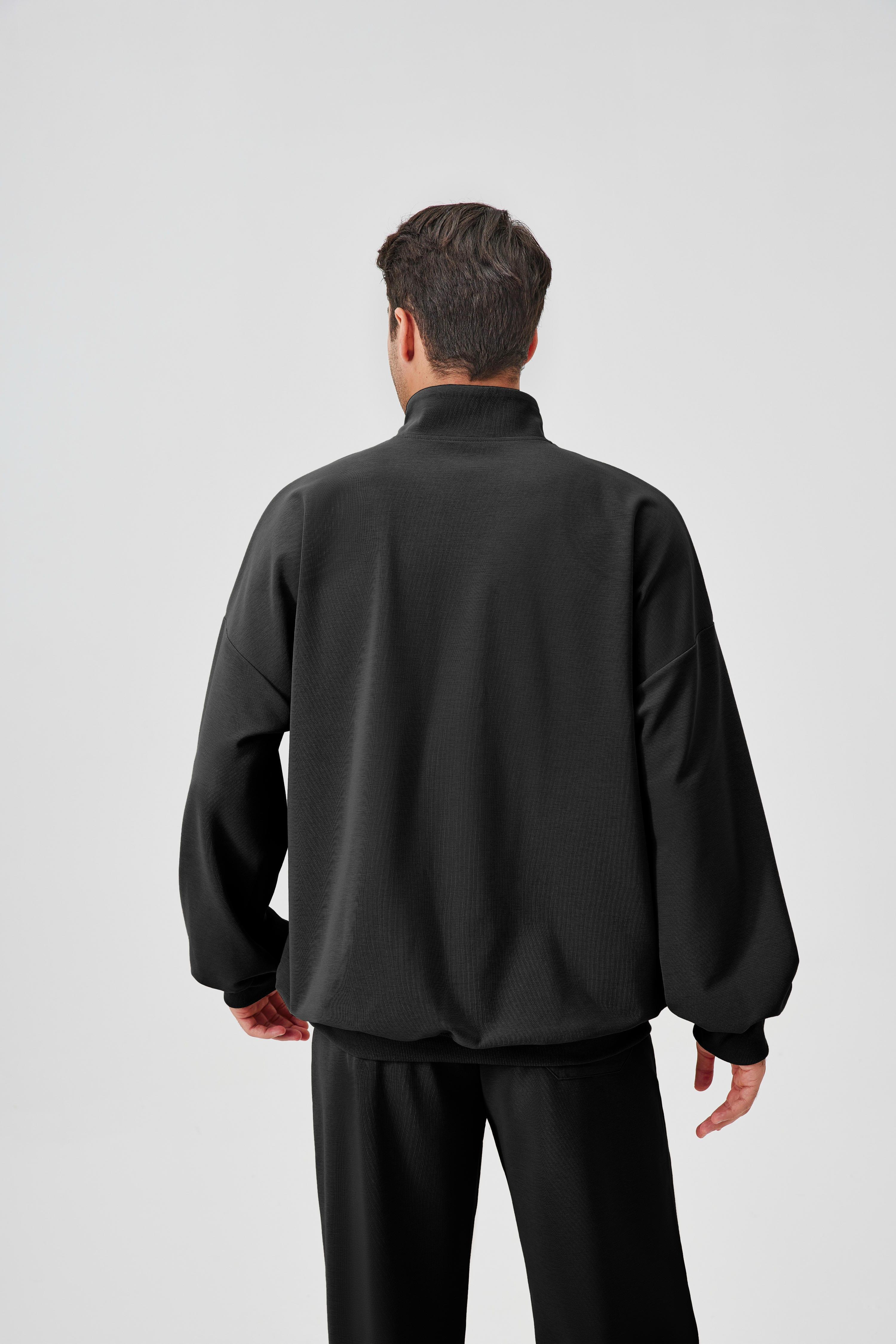 Men's Half-Zip Stand-Collar Hoodie