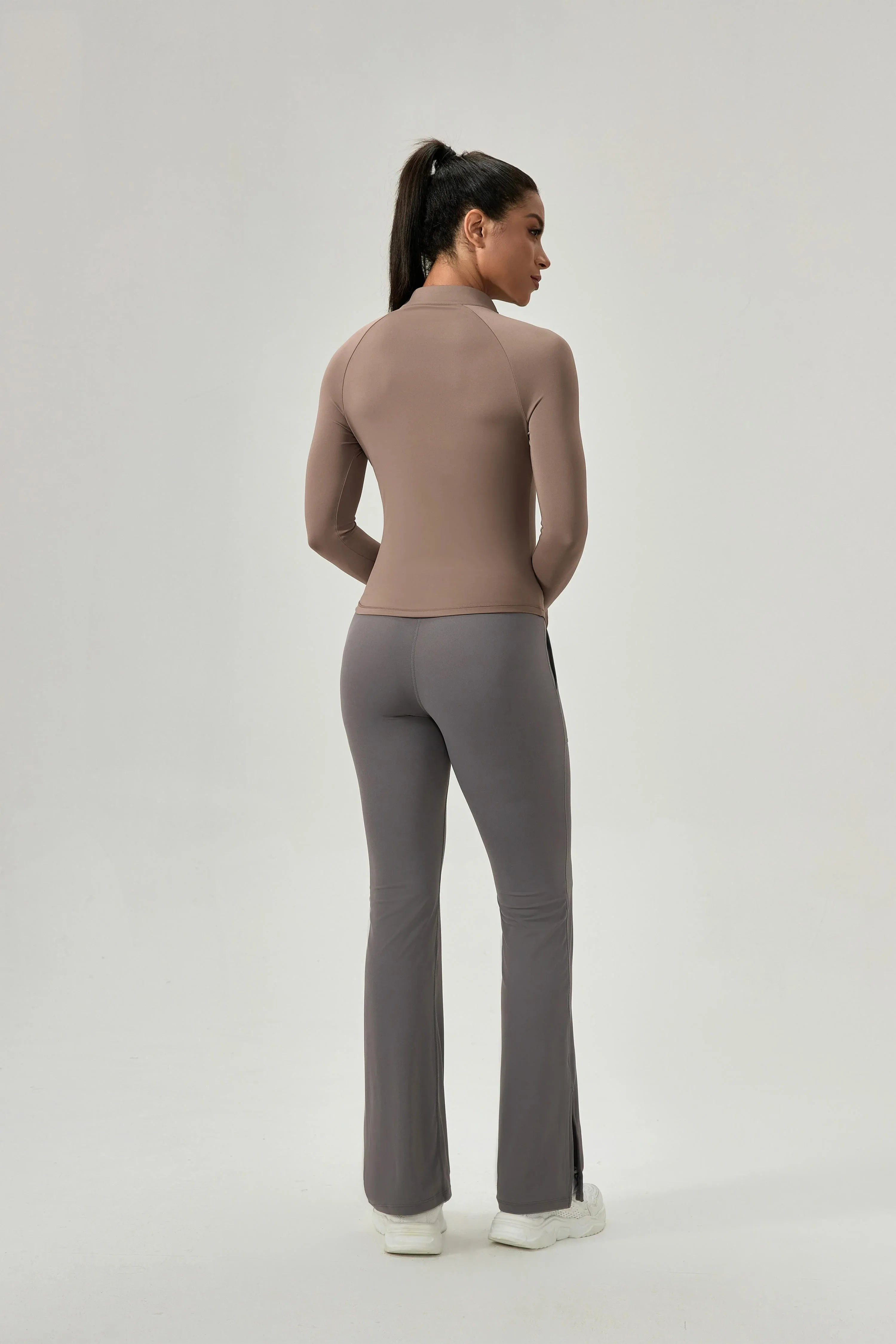 Half-Zip Stand-Collar Yoga Top