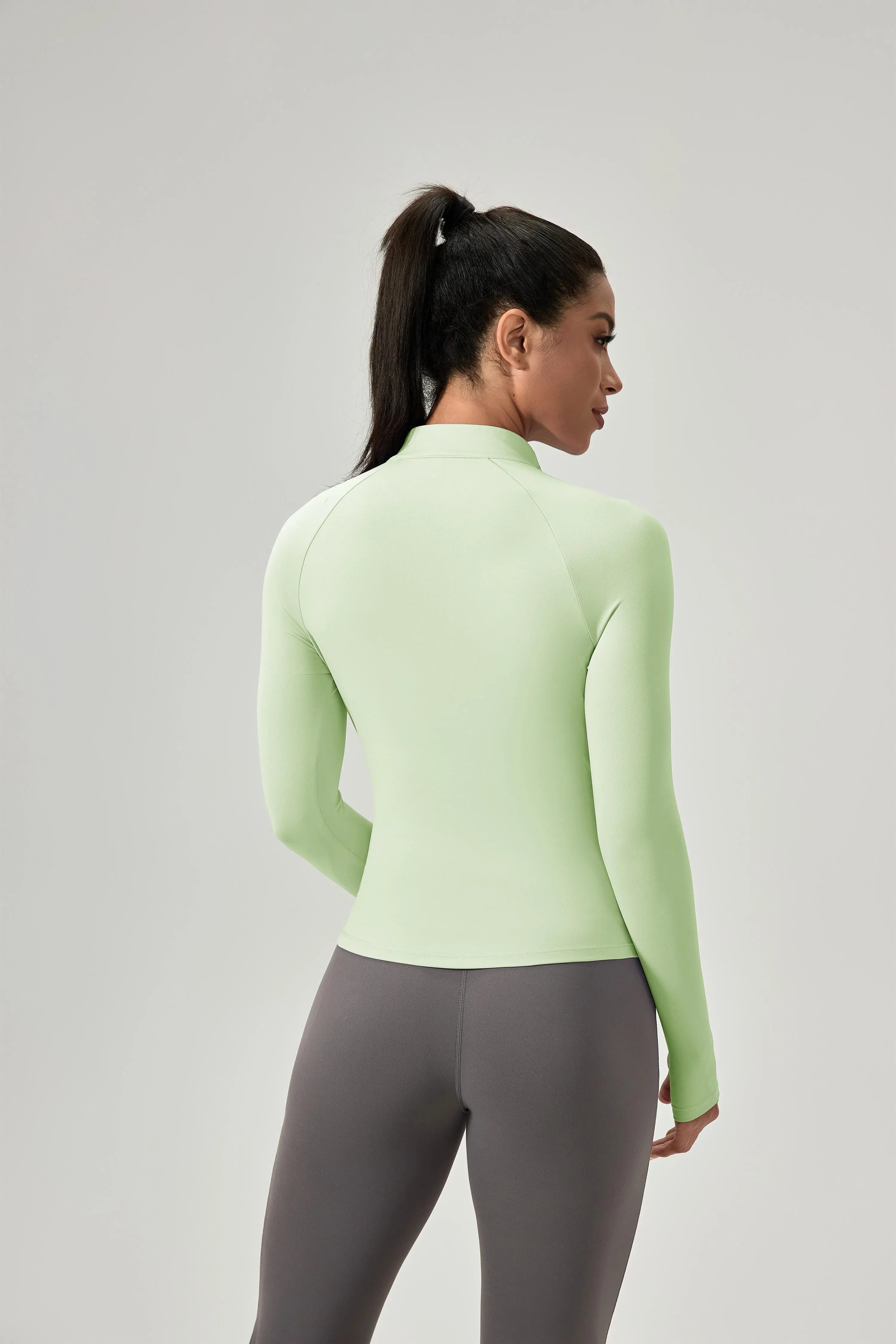 Half-Zip Stand-Collar Yoga Top