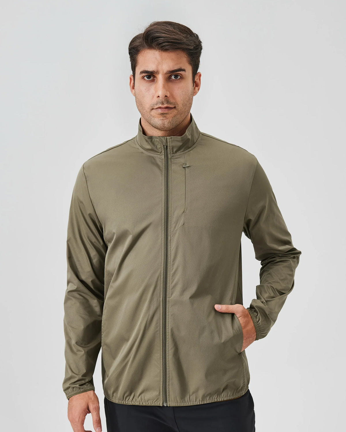 Men's Stand-Collar Zip-Up Jacket