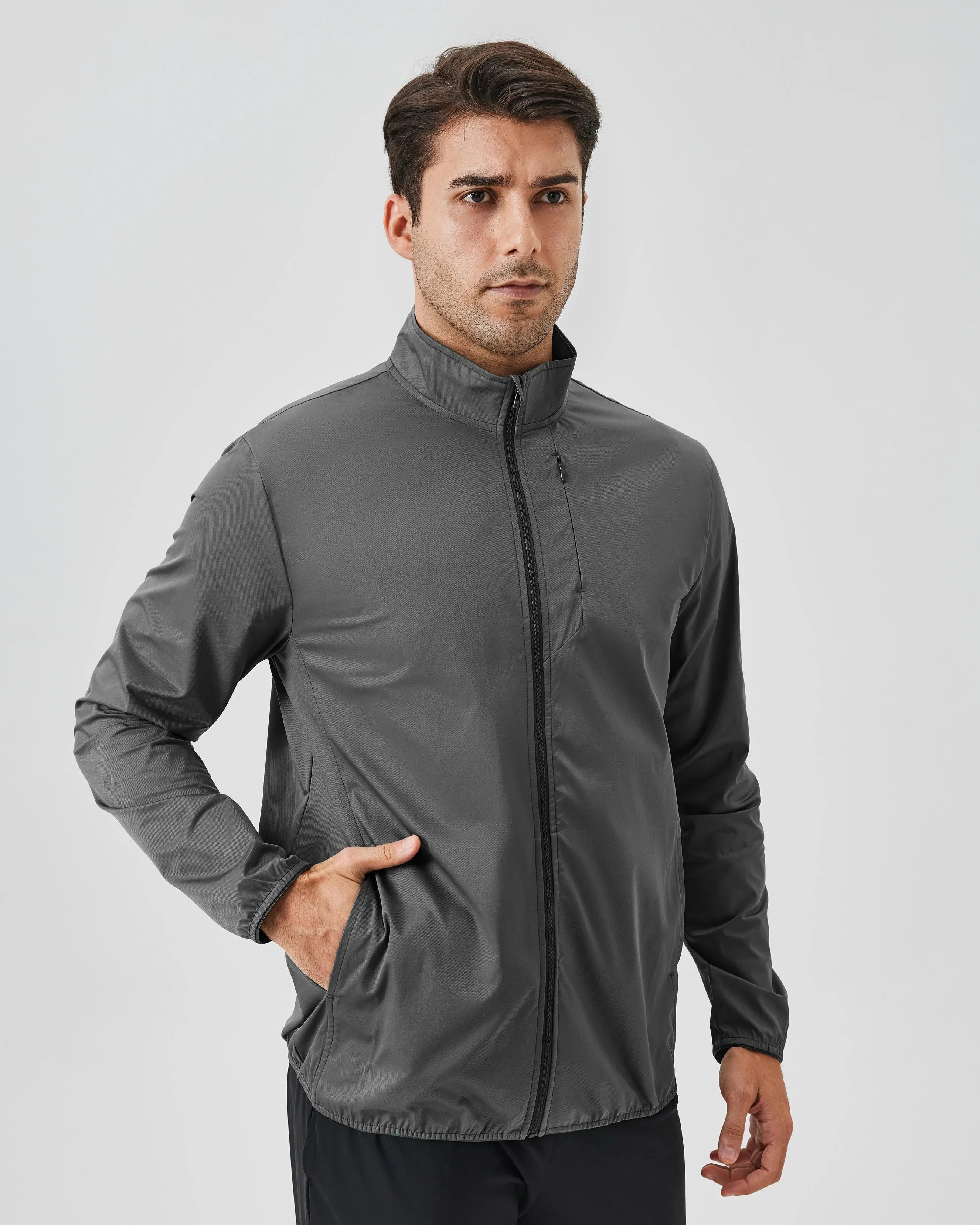 Men's Stand-Collar Zip-Up Jacket