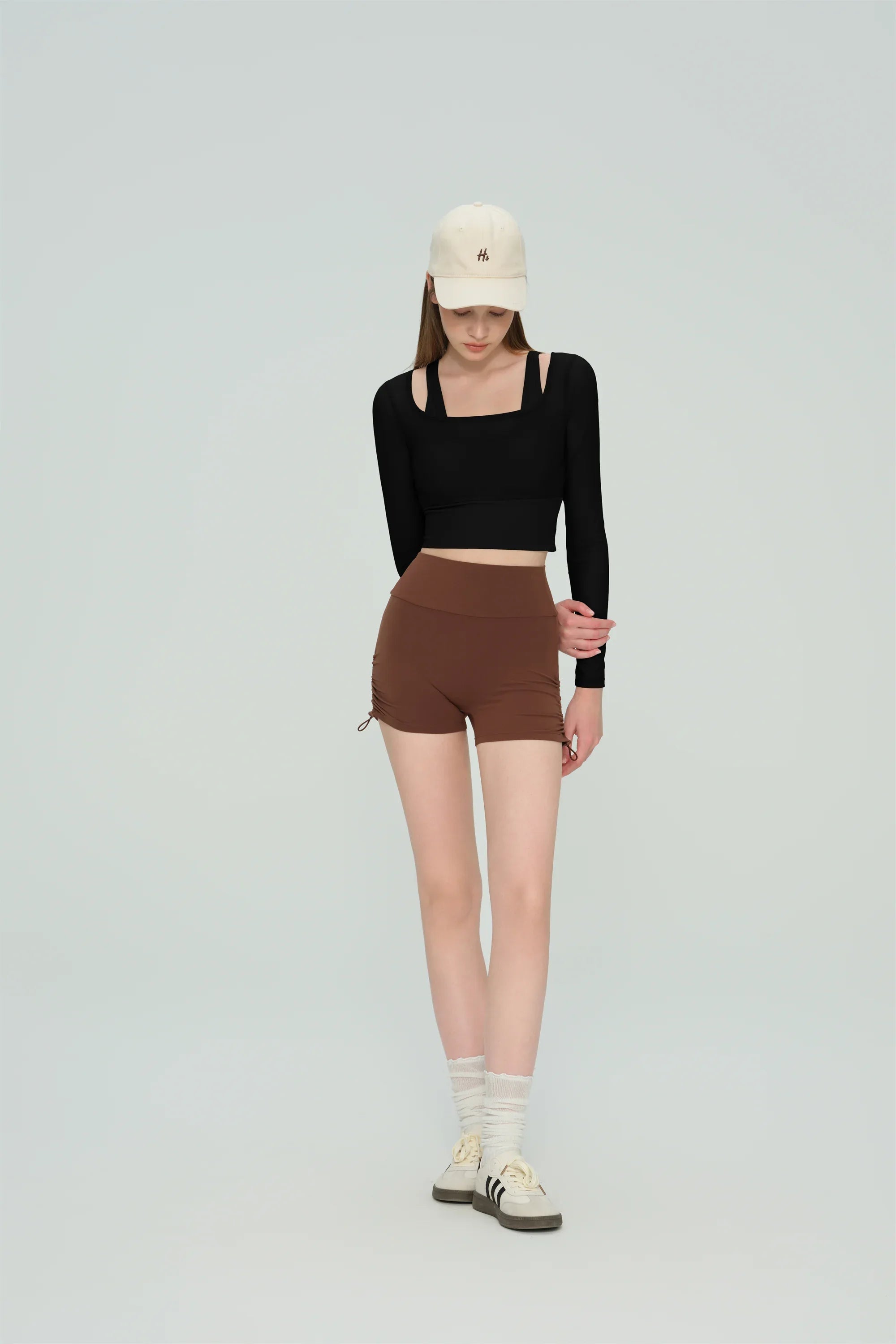 Mesh Panel Long Sleeve Yoga Top