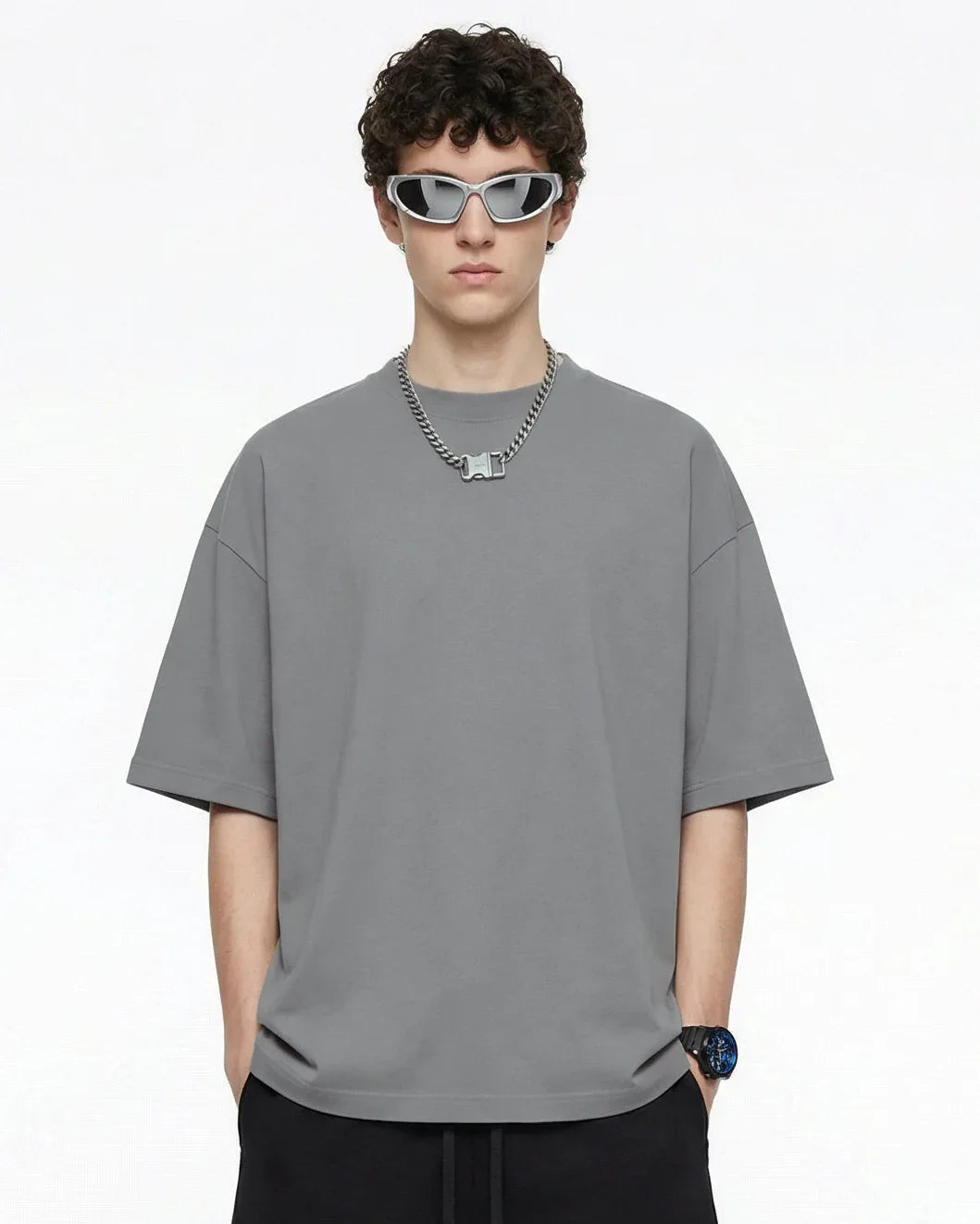 Men’s Oversized Solid Short Sleeve