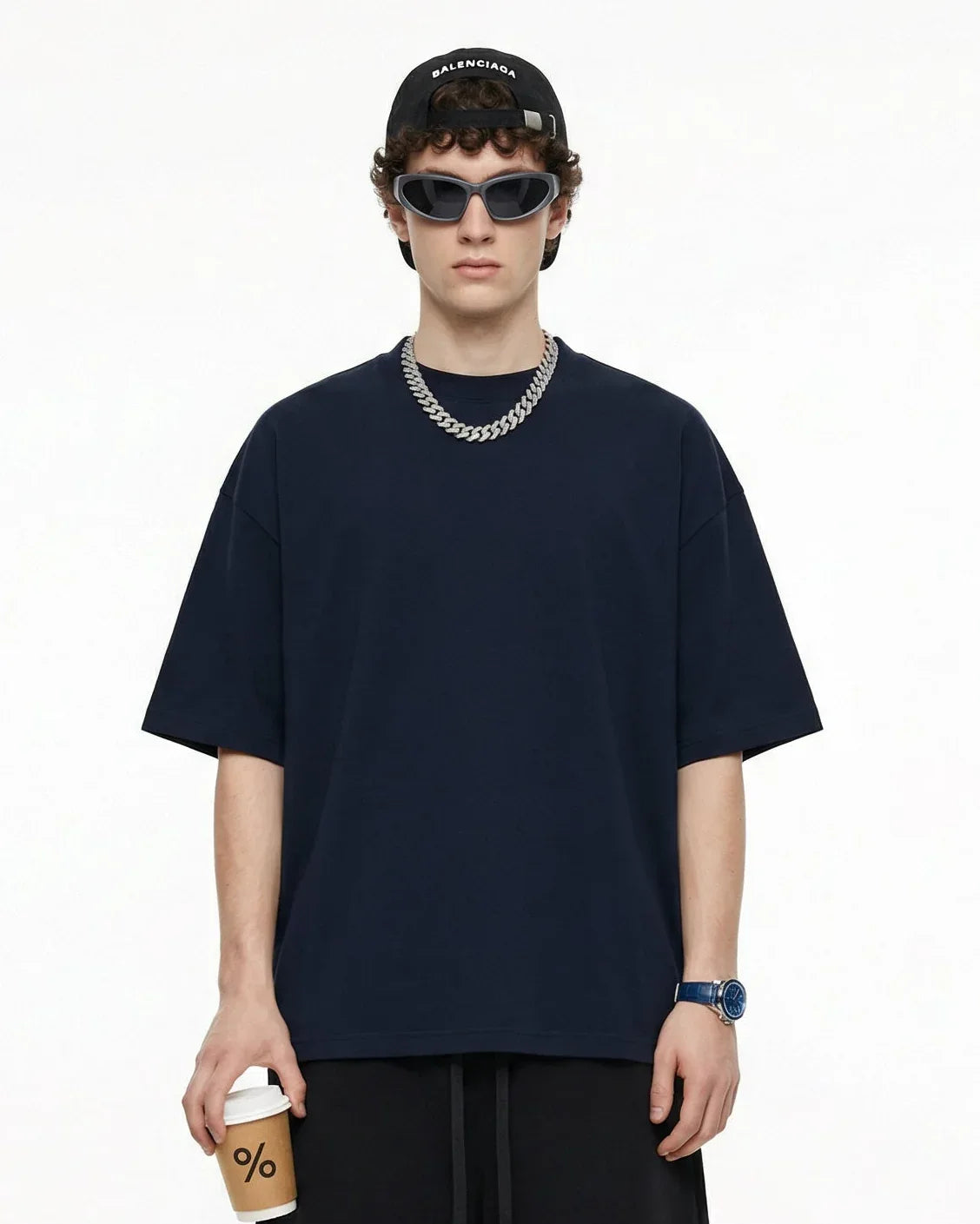 Men’s Oversized Solid Short Sleeve