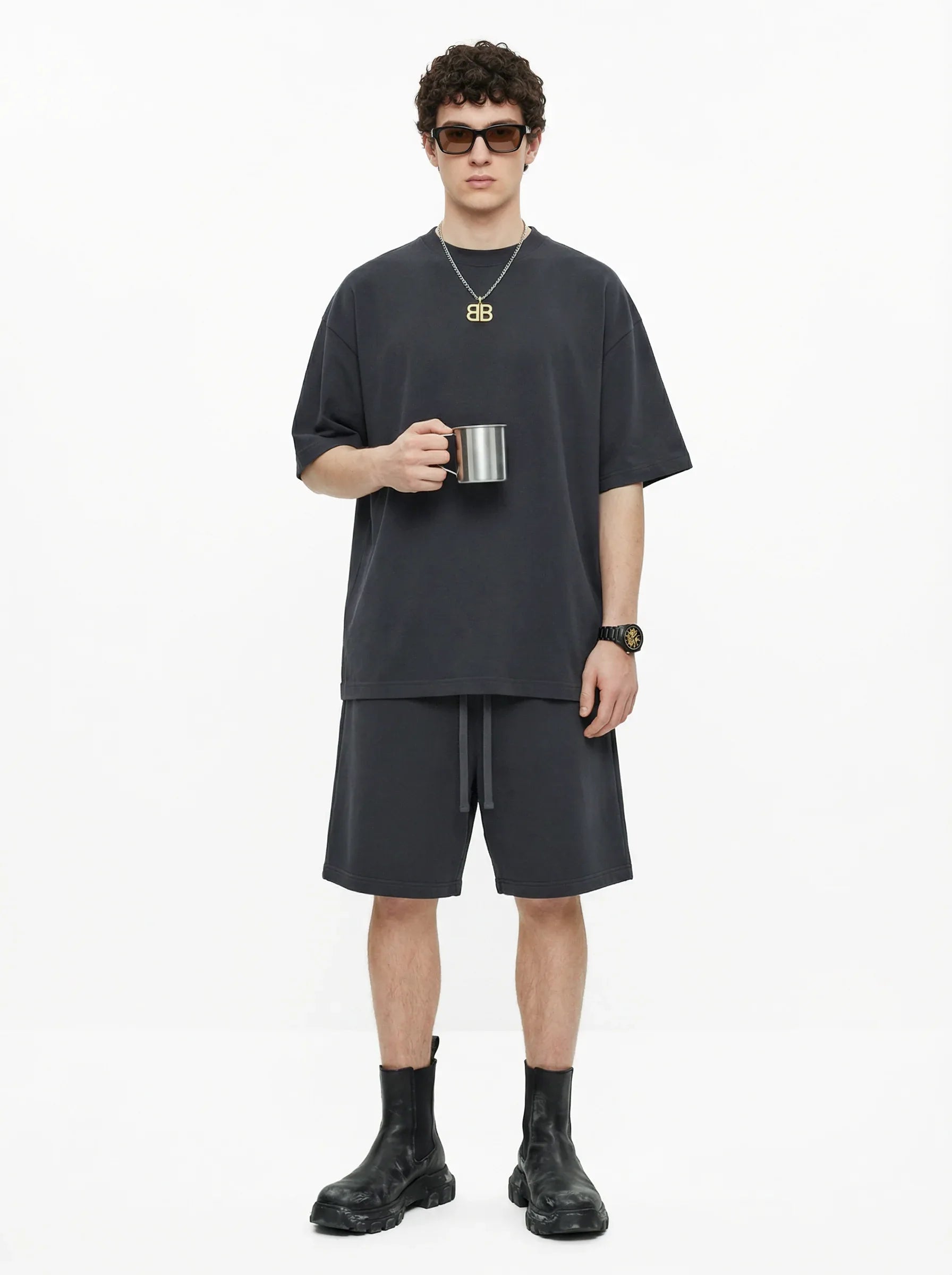 Men’s Oversized Solid Short Sleeve