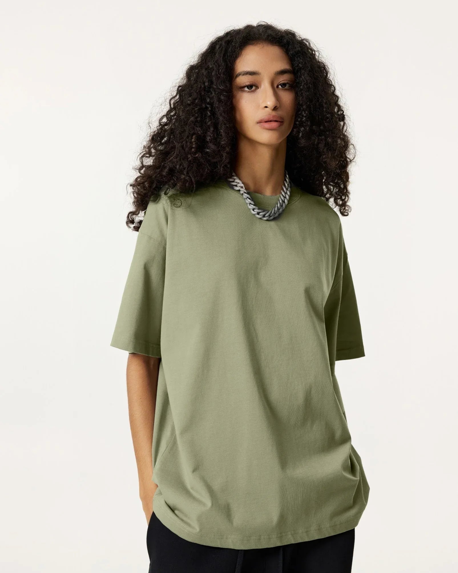 Men Solid Color Loose Fit T-Shirt