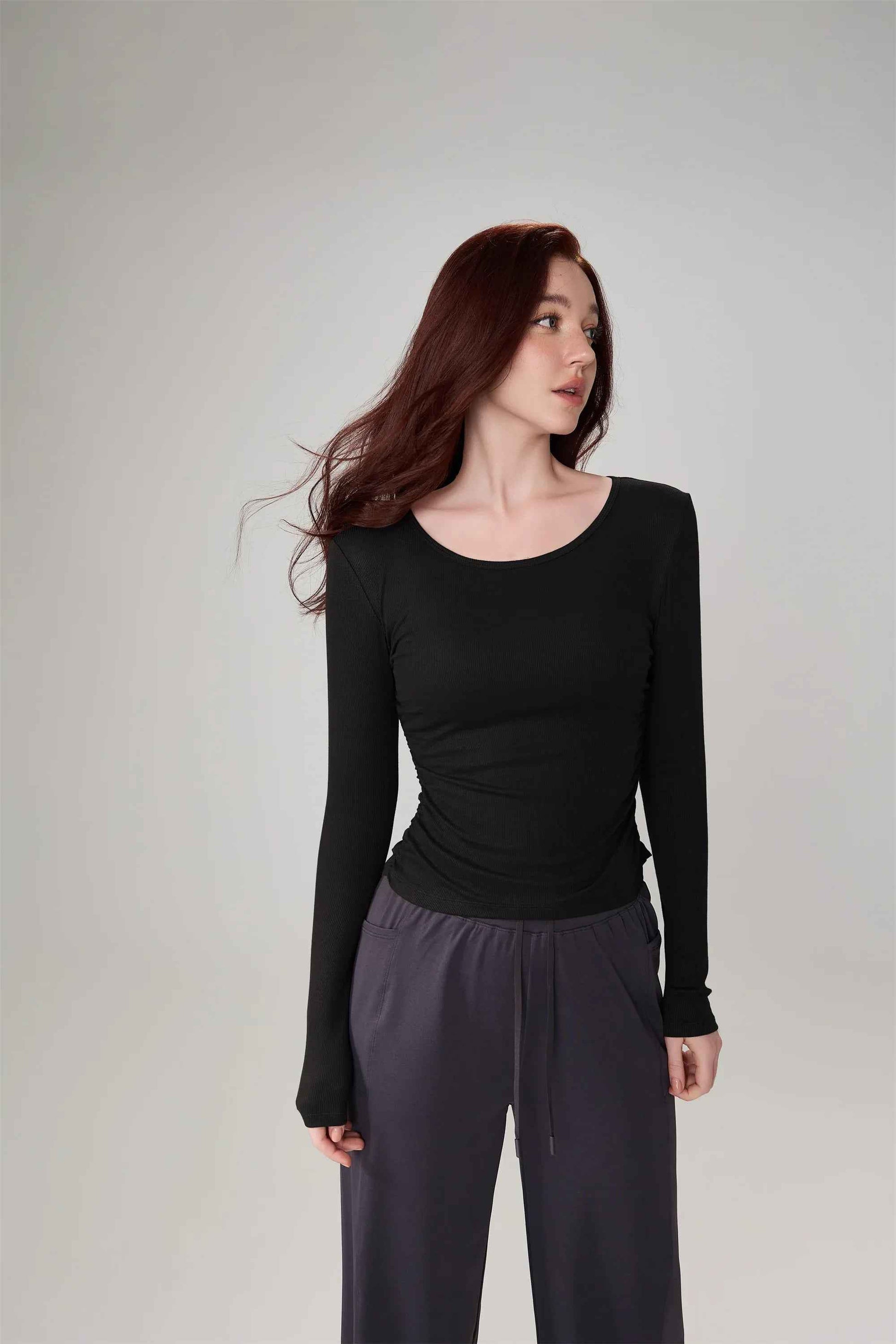 Ribbed Long Sleeve Yoga Top