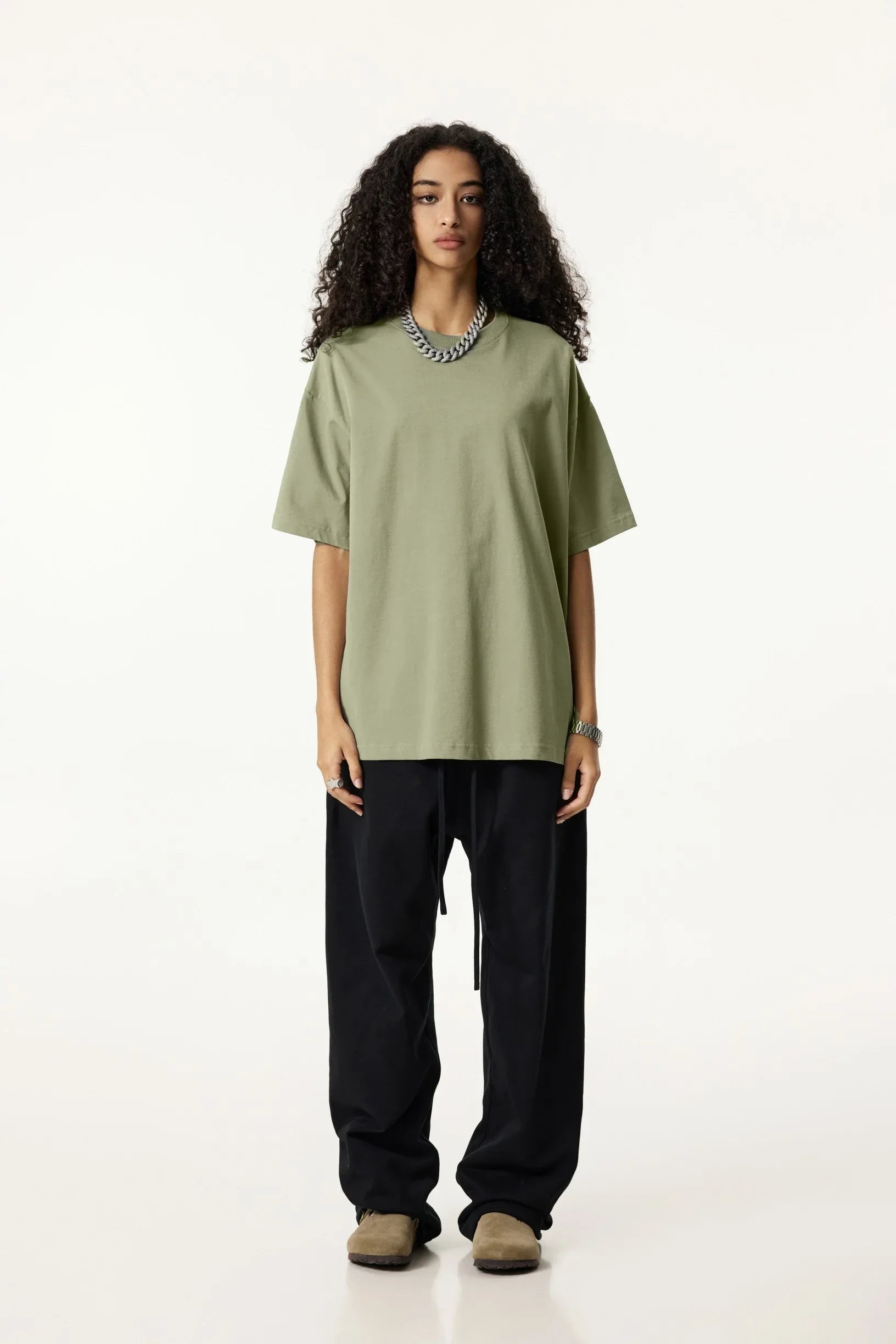 Men Solid Color Loose Fit T-Shirt