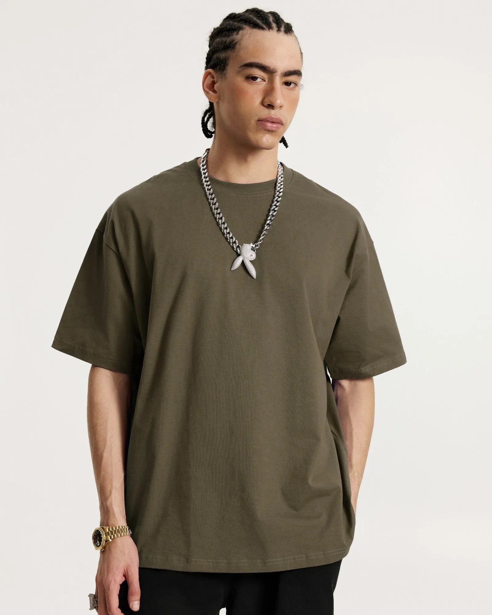 Men's Solid Color Loose Fit T-Shirt