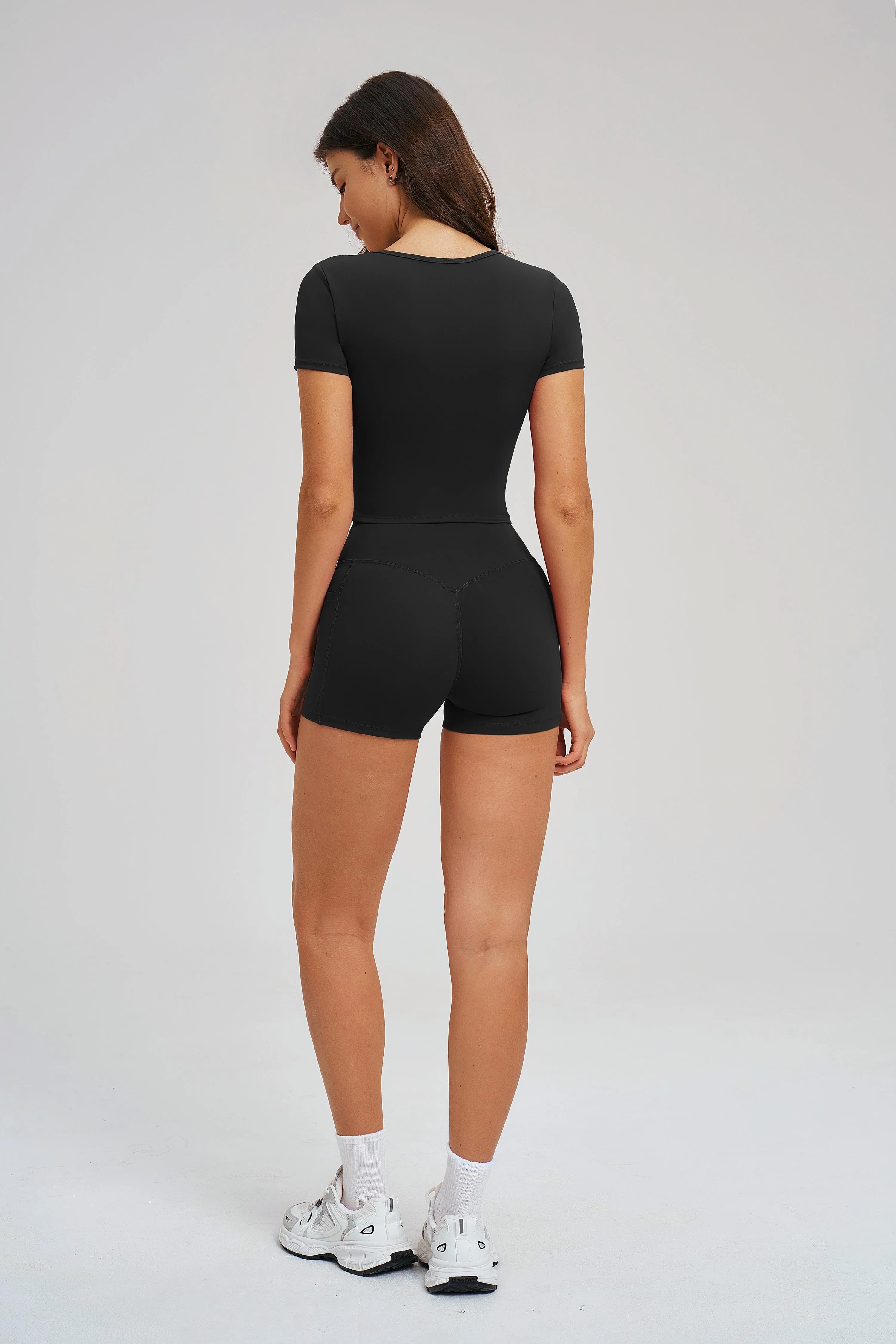 scoop-neck Seamless Yoga Tee