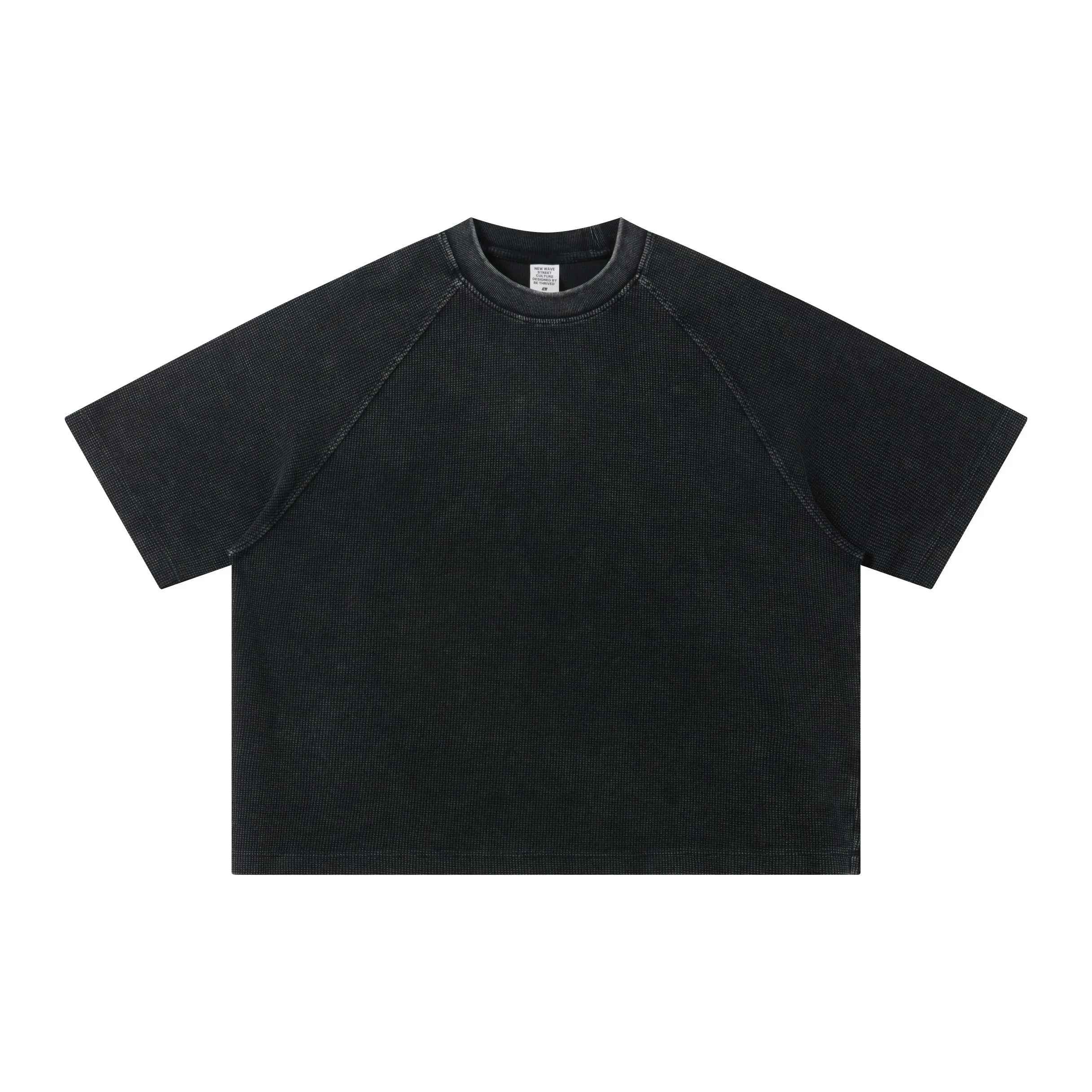 Boxy Washed Waffle Raglan T-Shirt