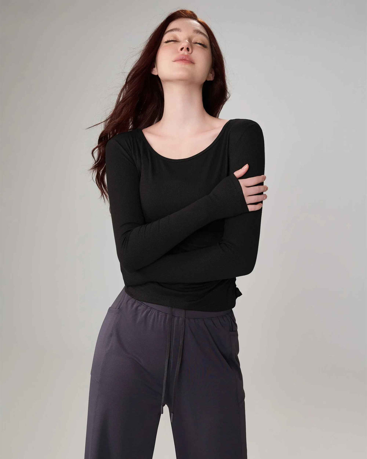 Ribbed Long Sleeve Yoga Top