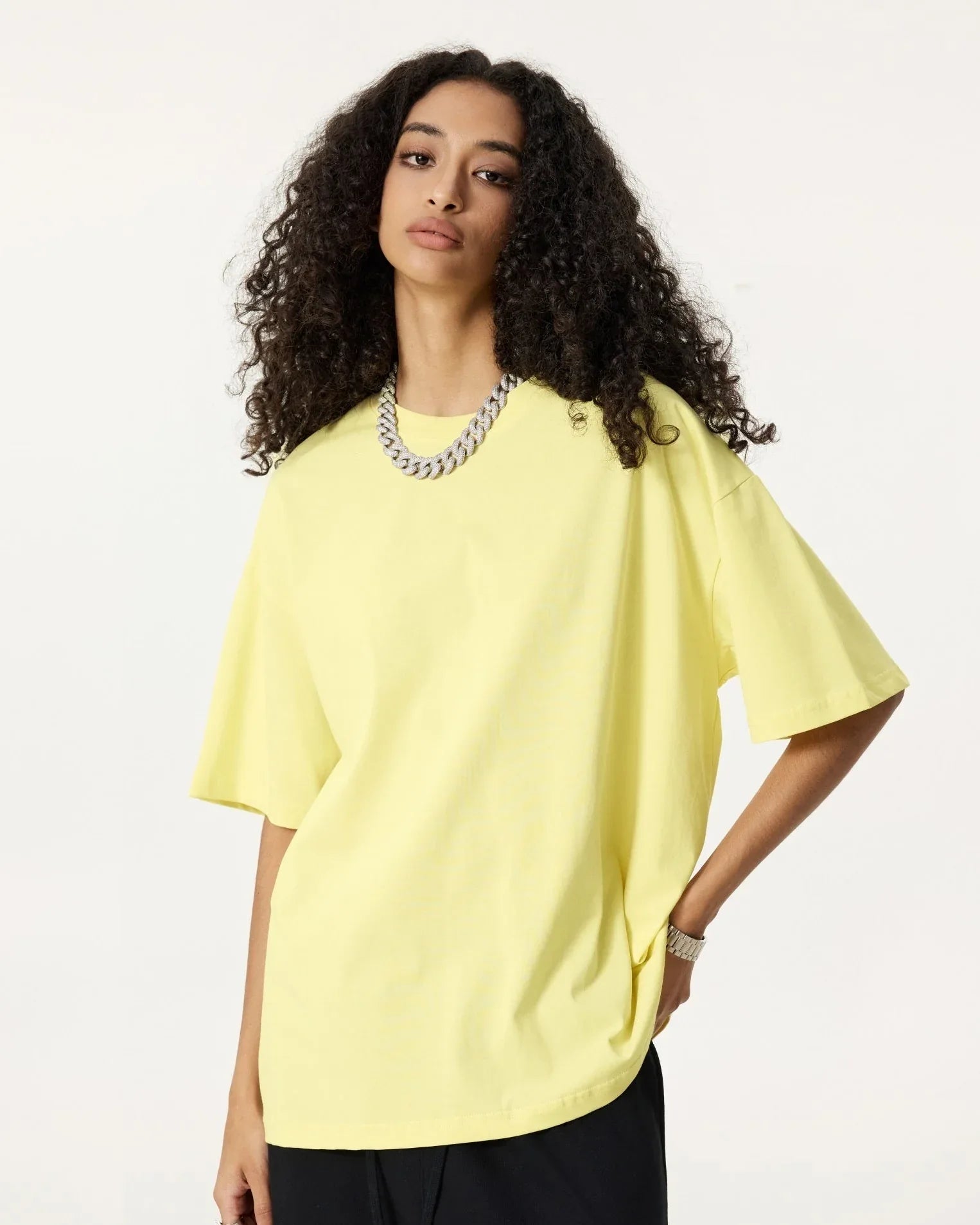 Men Solid Color Loose Fit T-Shirt