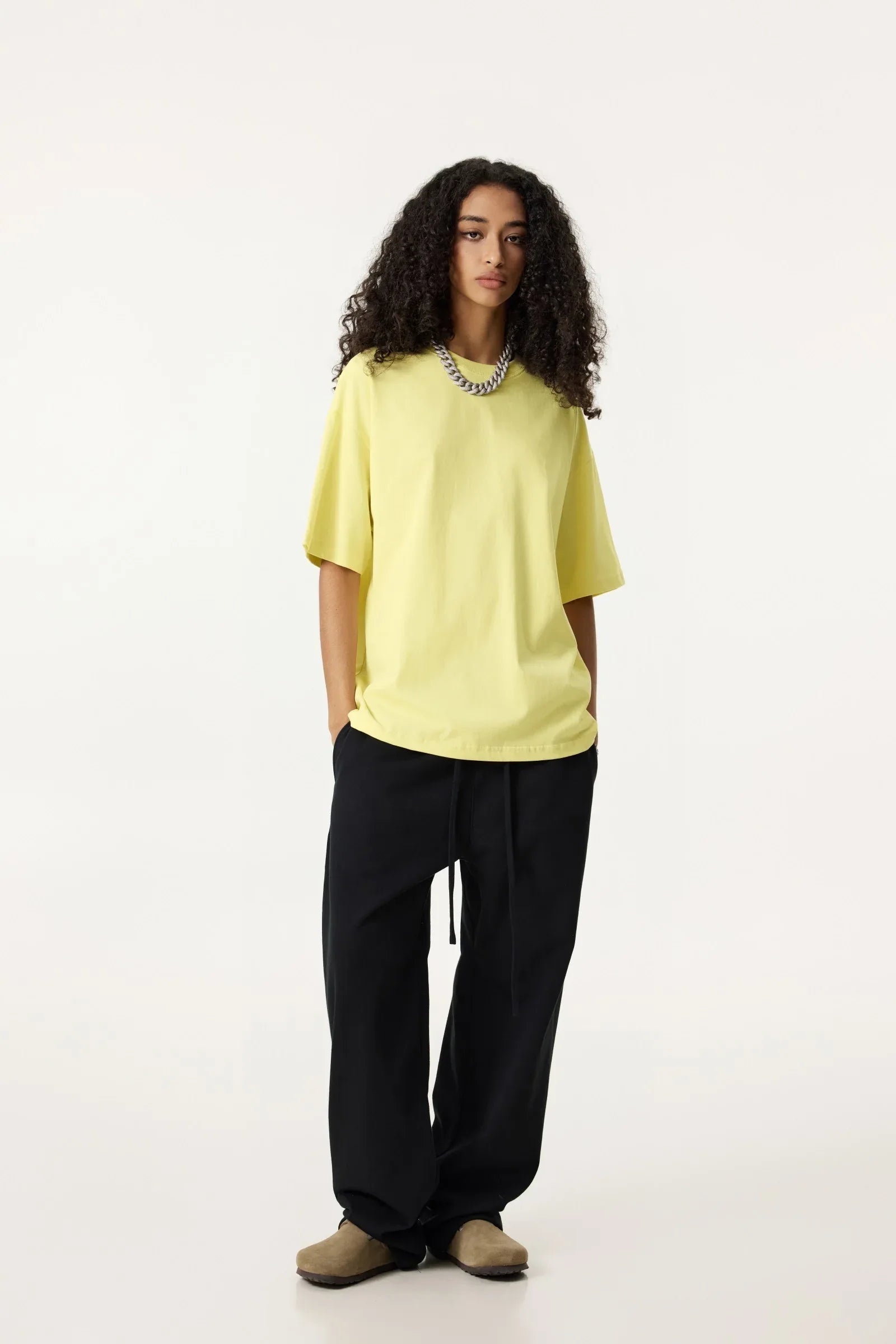 Men Solid Color Loose Fit T-Shirt