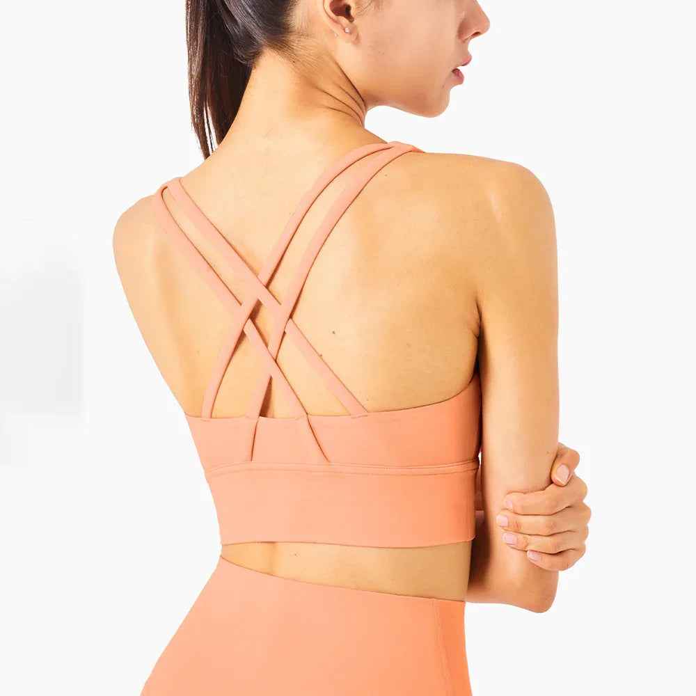 Cross-Back Sculpting Sports Bra