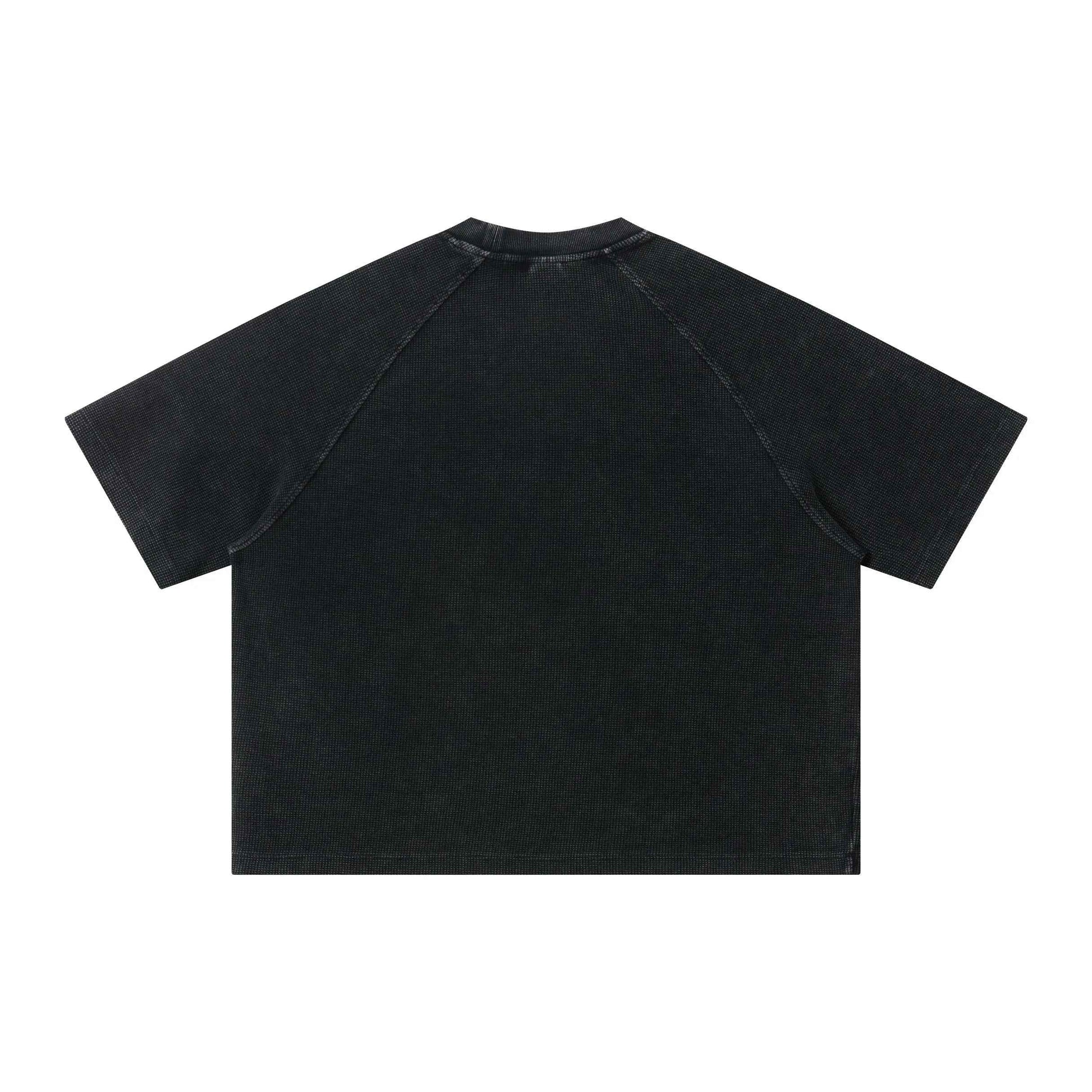Boxy Washed Waffle Raglan T-Shirt