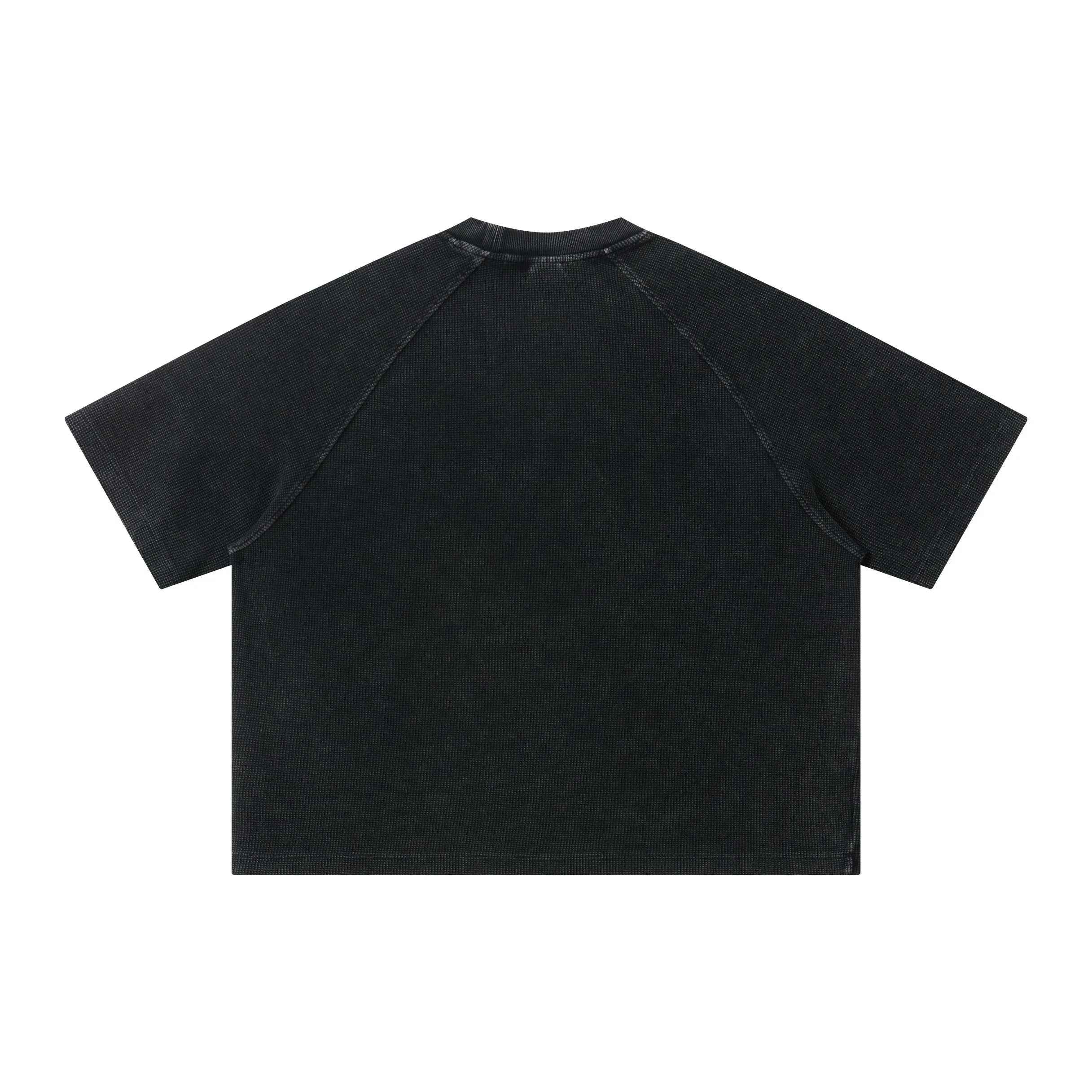Boxy Washed Waffle Raglan T-Shirt