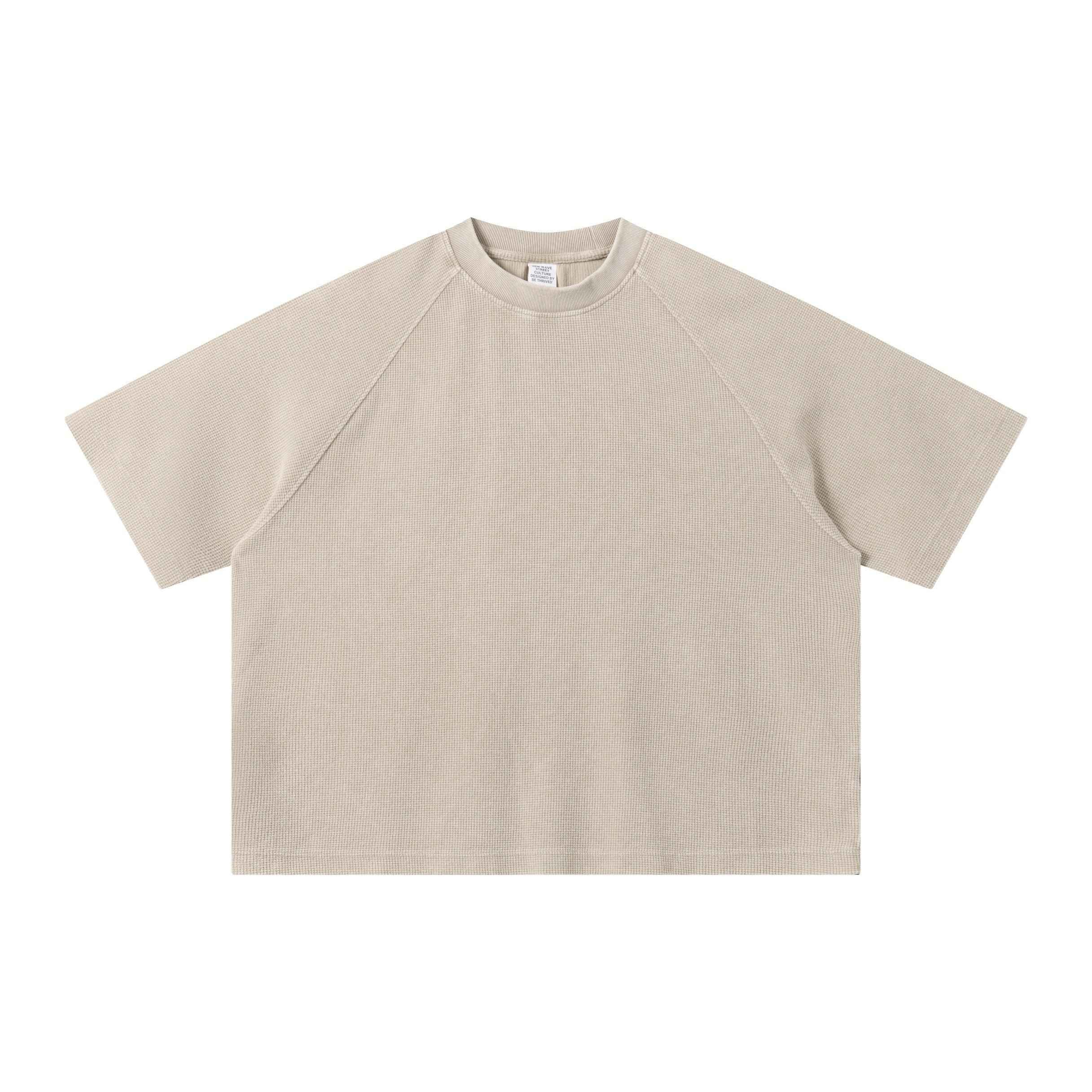 Boxy Washed Waffle Raglan T-Shirt