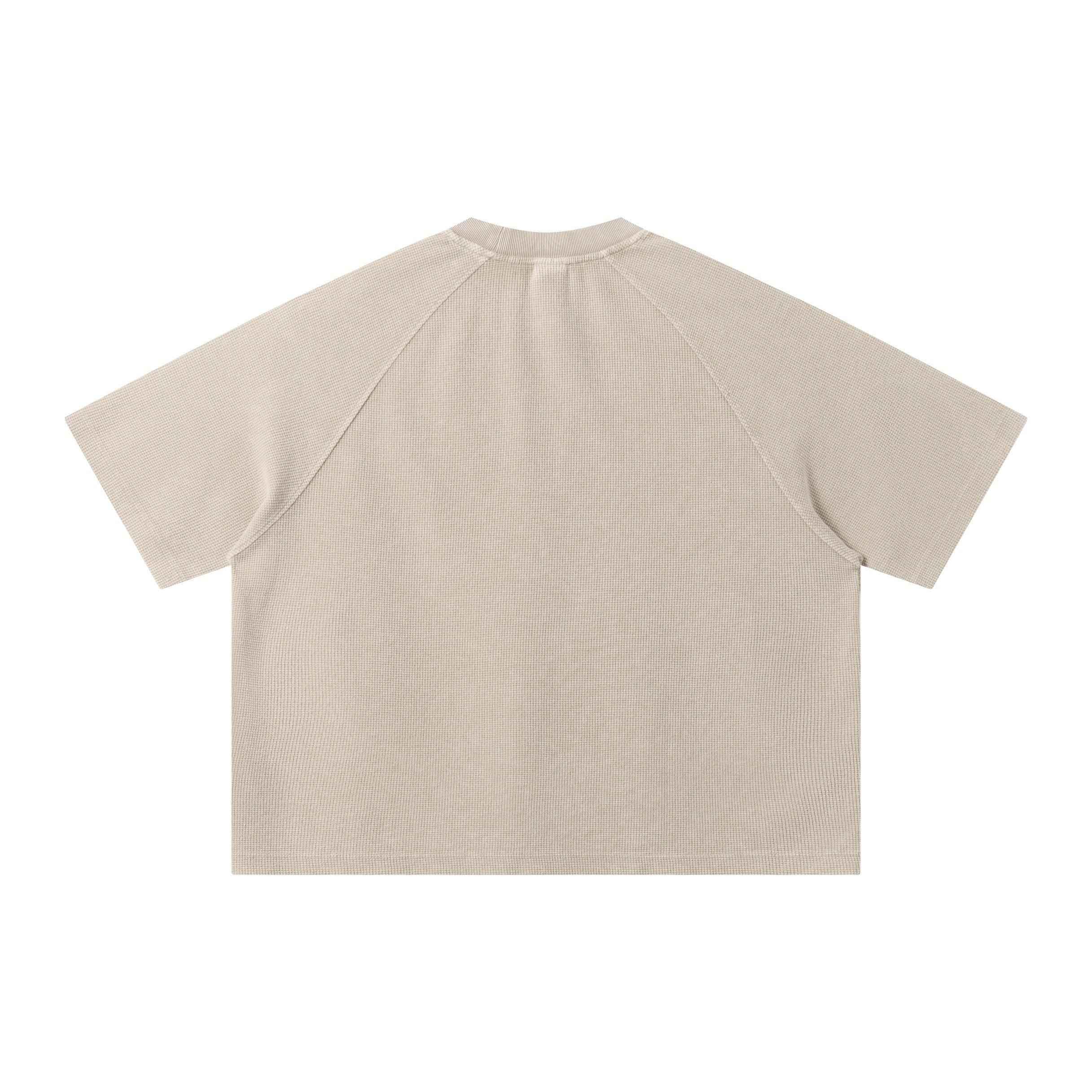 Boxy Washed Waffle Raglan T-Shirt